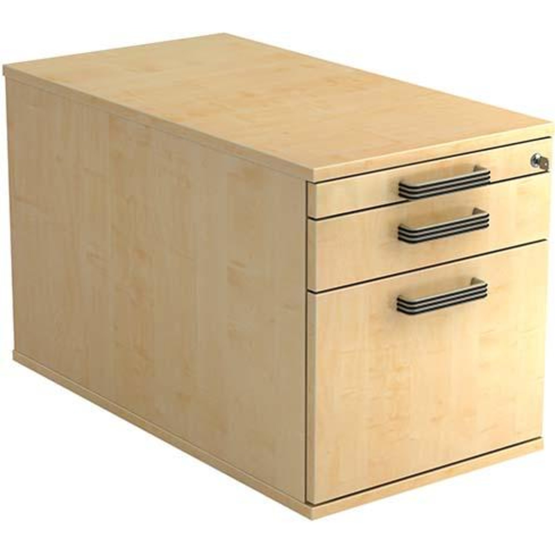 Rollcontainer zur Schreibtisch-Serie Solid, 3 Schübe, Tiefe 800 mm, mit Streifengriff