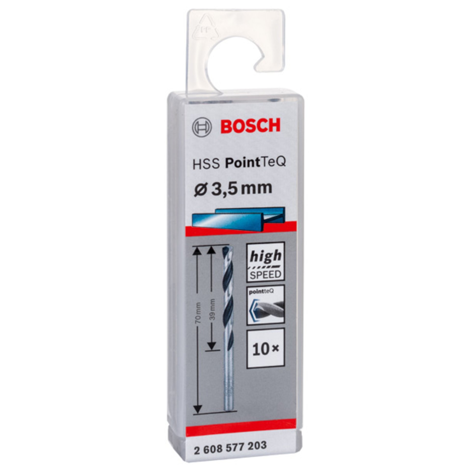 Metallspiralbohrer HSS PointTeQ, DIN 338, 3,5 mm, 10er-Pack