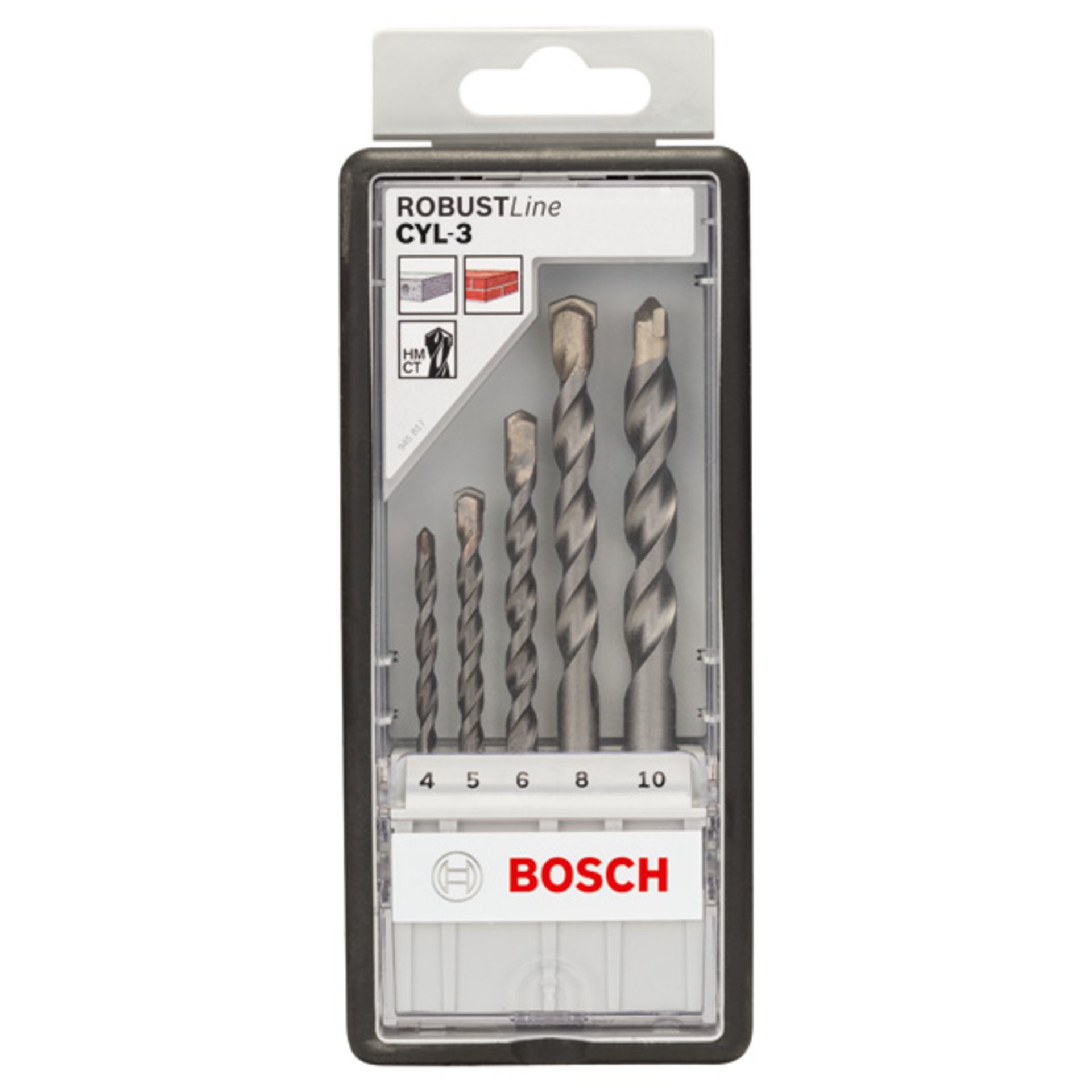 5-tlg. CYL-3 Betonbohrer-Set, Robust Line, 4-10 mm