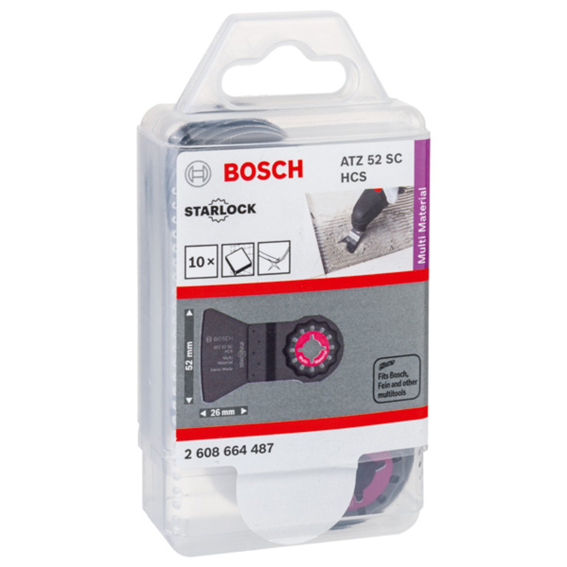 HCS Schaber ATZ 52 SC, biegesteif, 52 x 26 mm, 10er-Pack