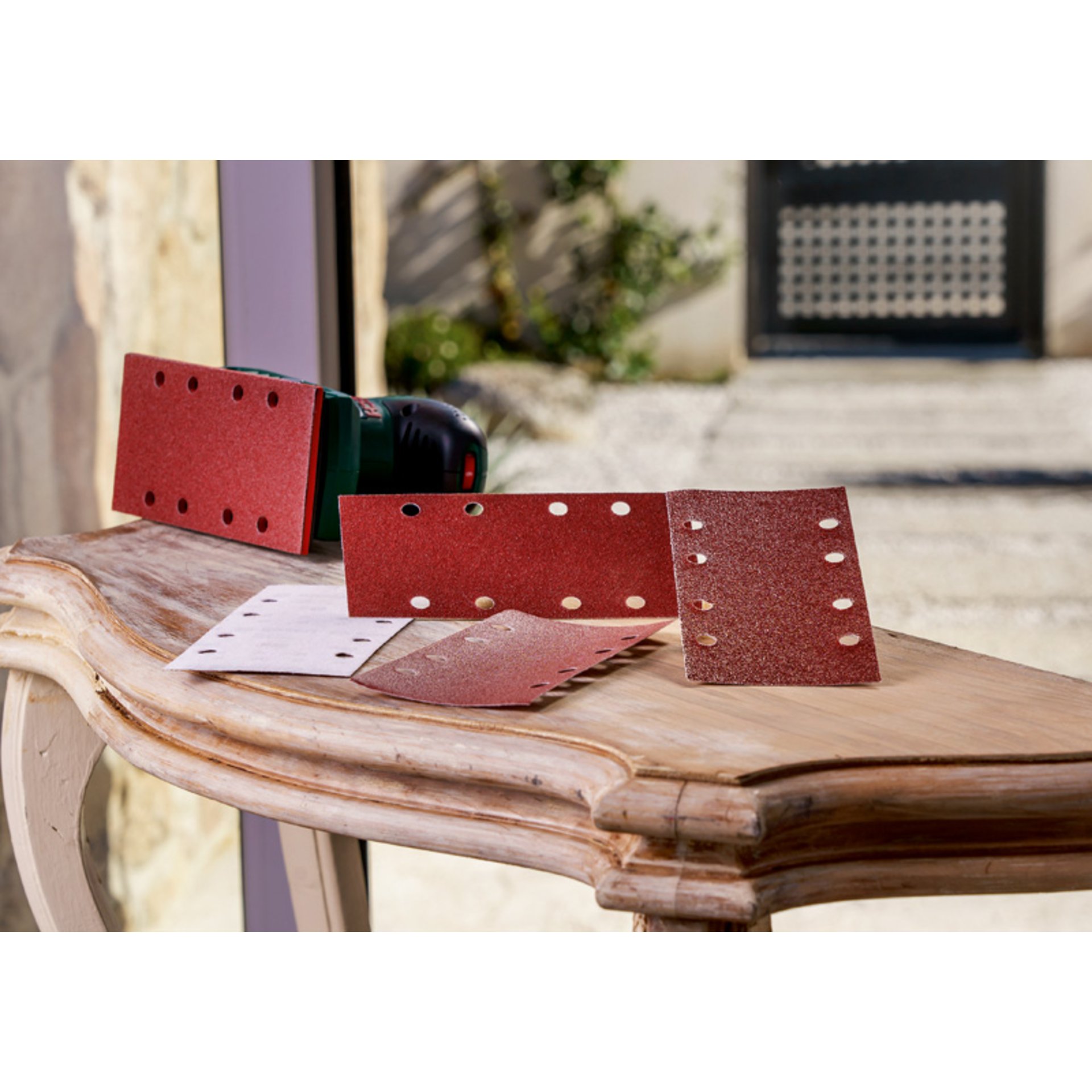 Schleifblatt-Set für Schwingschleifer, 25-teilig, 8 Löcher, 93 x 185 mm, 40-120