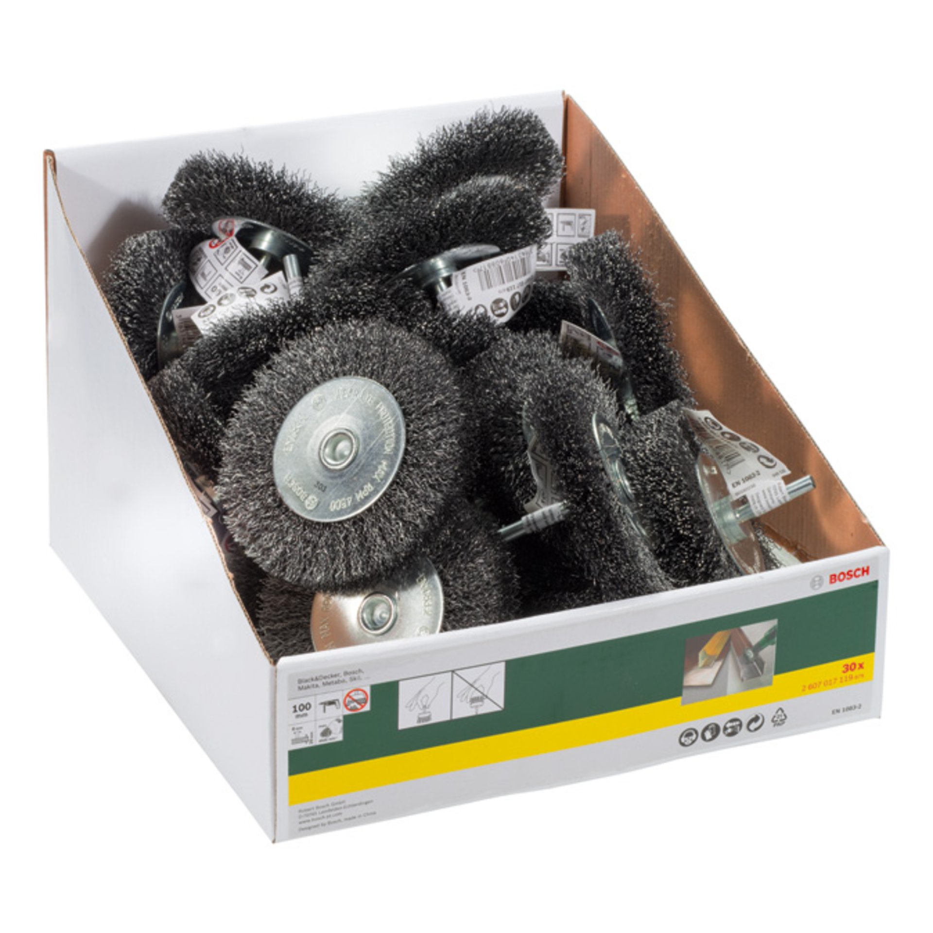 Scheibenbürste für Bohrmaschinen, gewellt, 100 mm, 20 mm