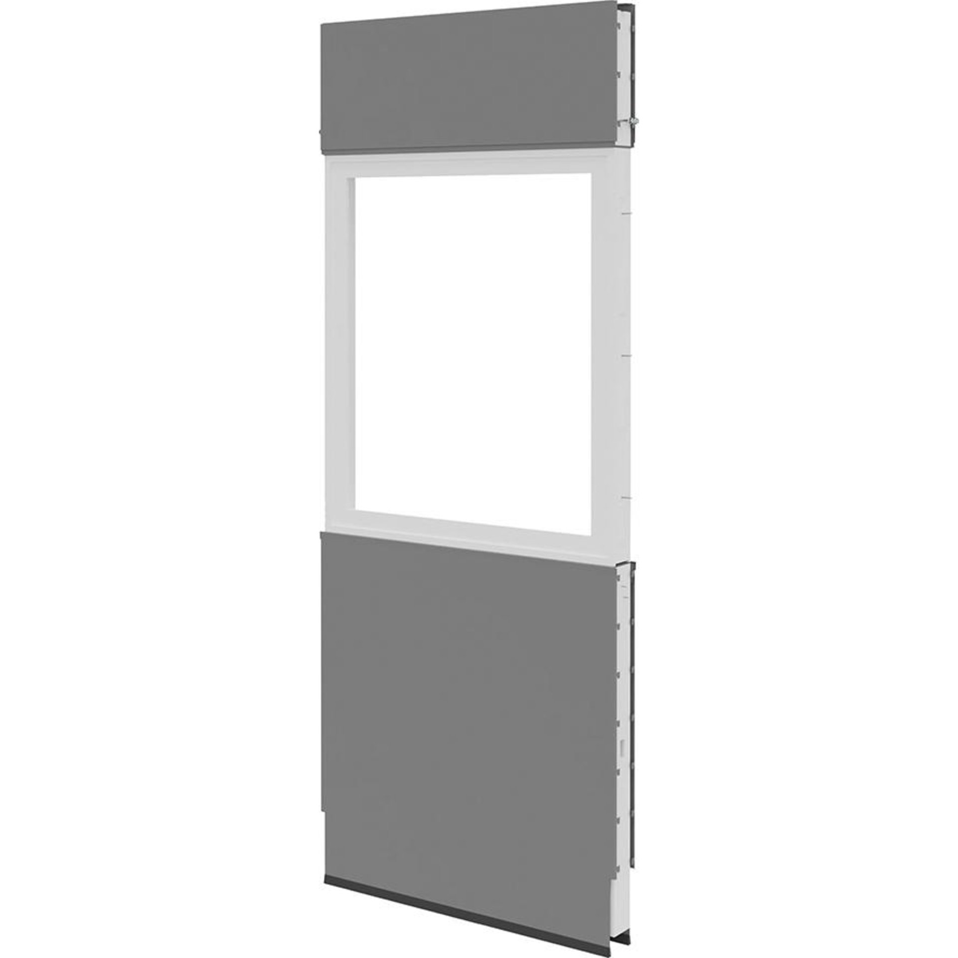 Akustik-Wandelement B1000xT100xH2500mm RAL 7037 mit Fenster VSG Glas