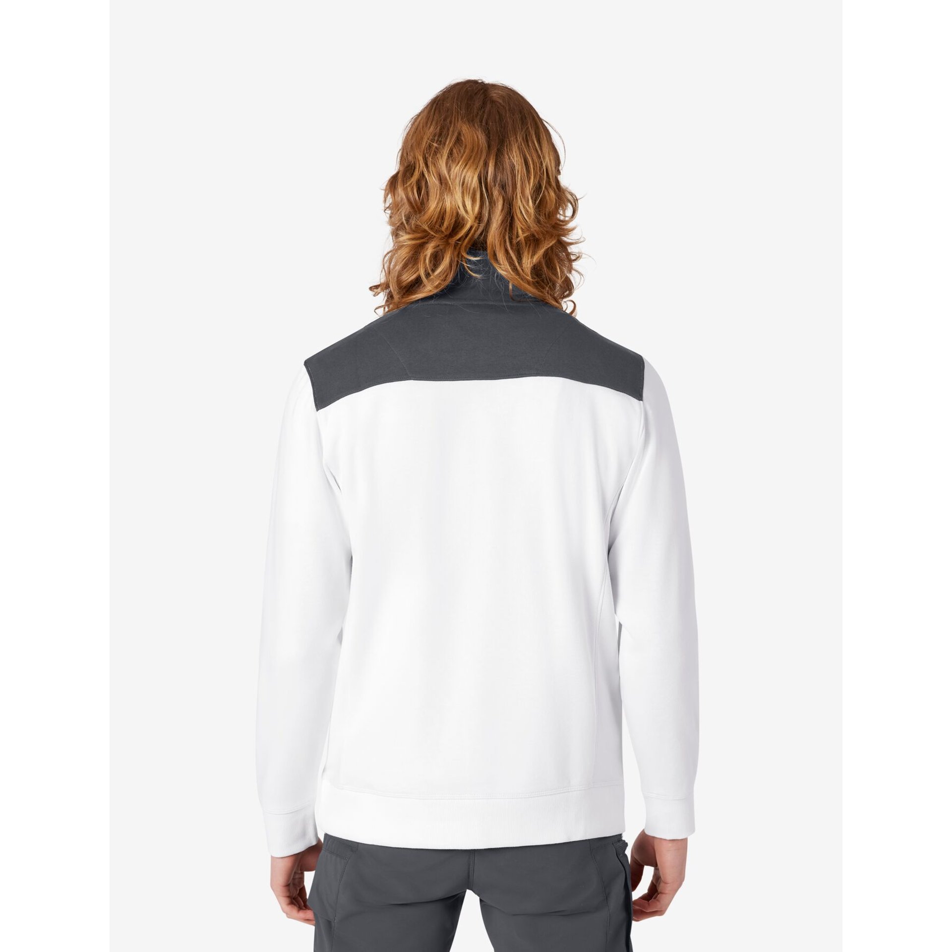 ROB Zip-Sweatshirt unisex weiß-anthrazit L