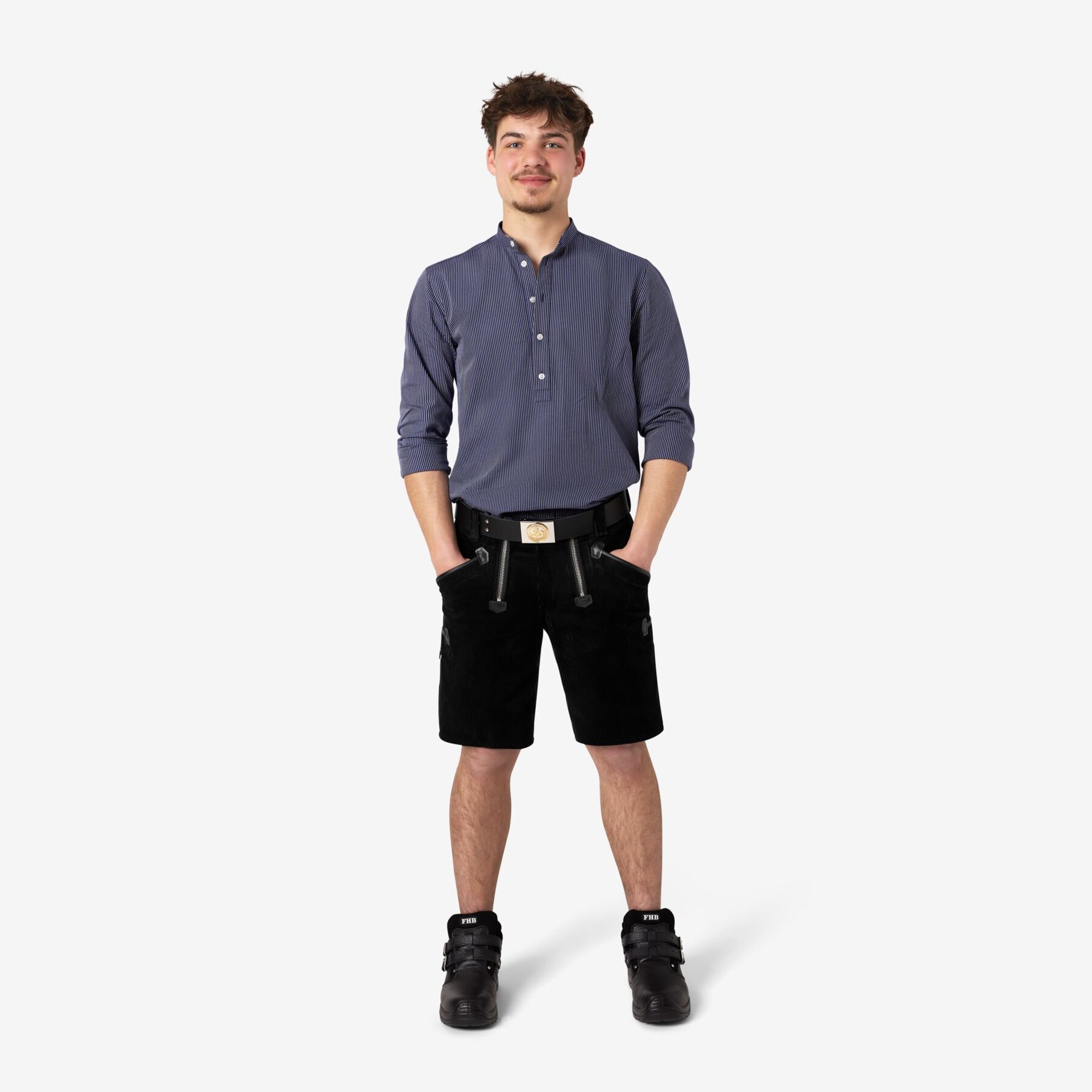 BO Arbeitshemd unisex marine-weiß S
