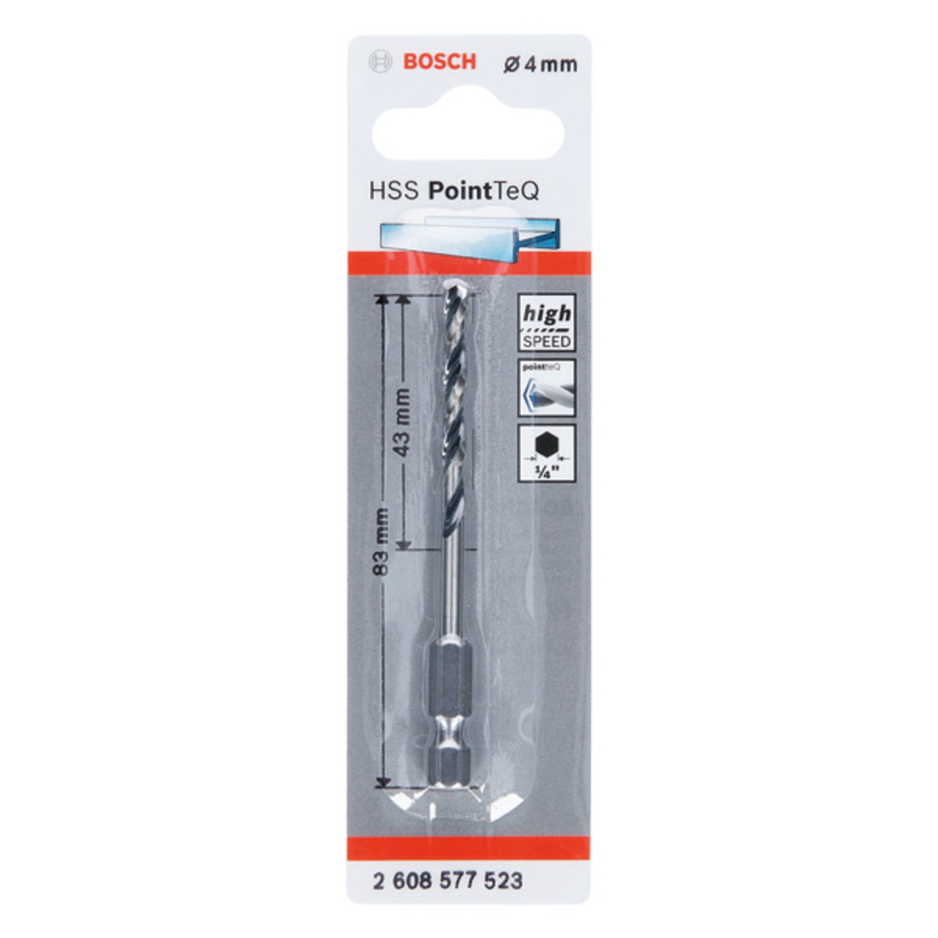 HSS PointTeQ Sechskantbohrer 4,0 mm