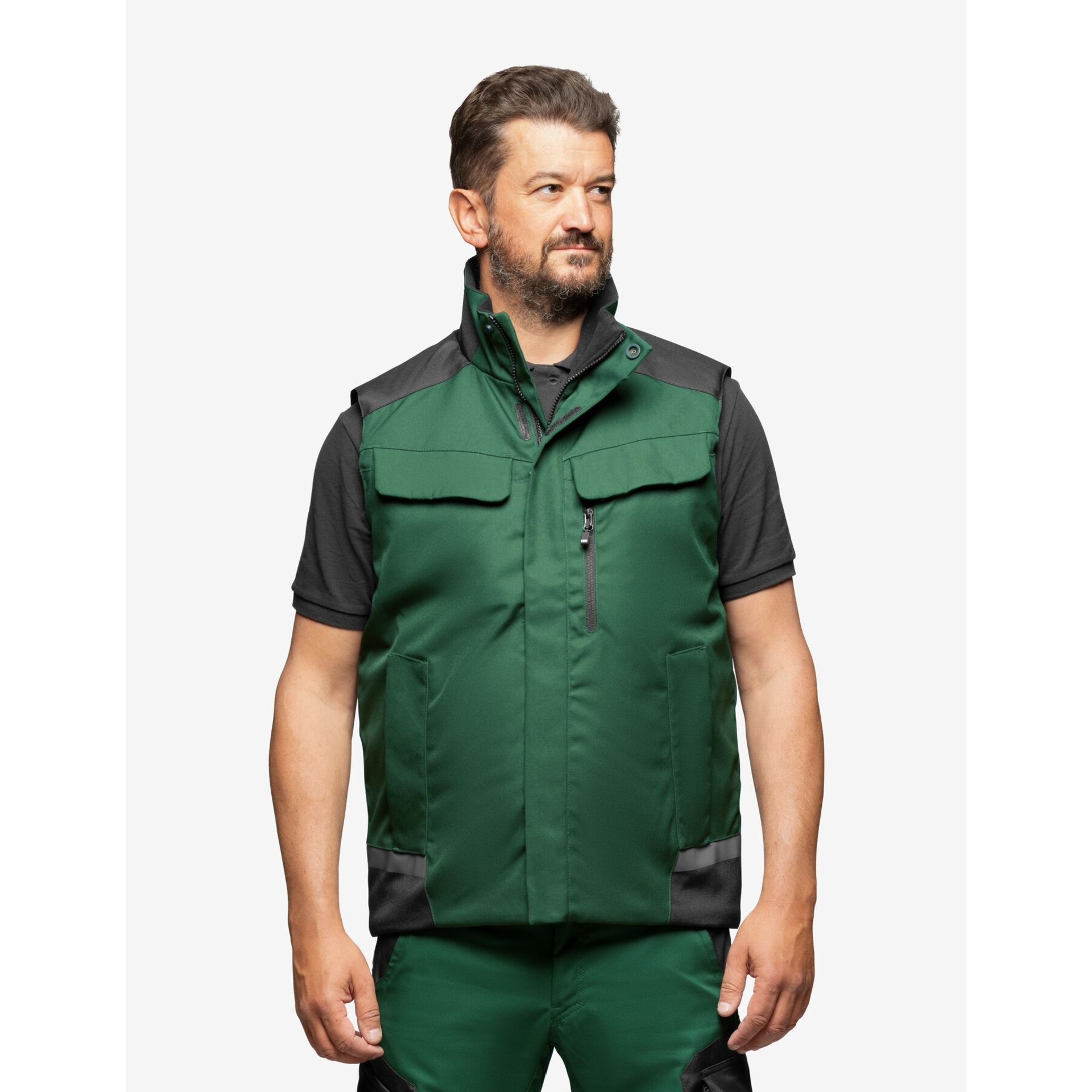HAUKE Arbeitsweste grün-schwarz 2XL