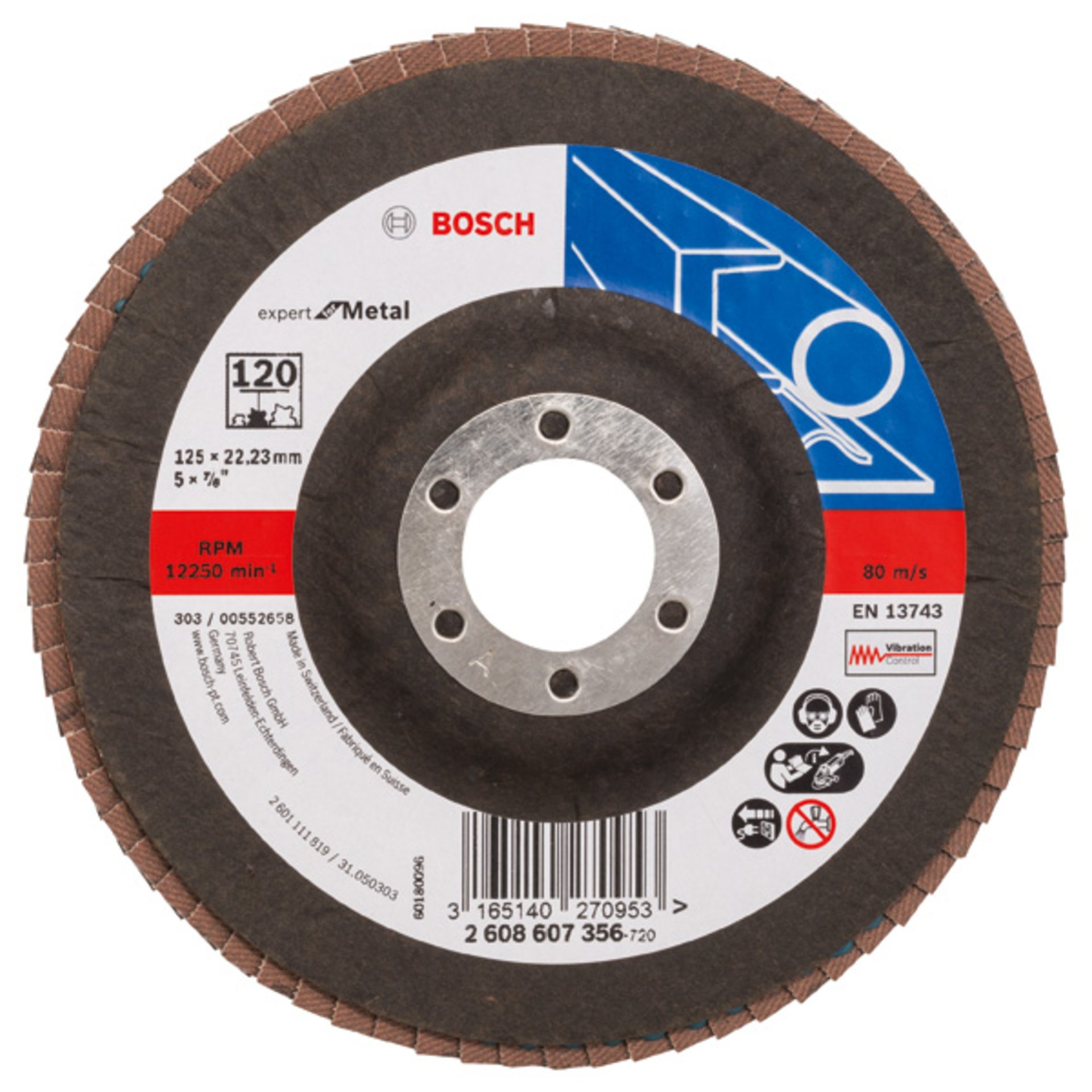 Fächerschleifscheibe X551 Expert for Metal, gerade, 125 mm, 120, Glasgewebe