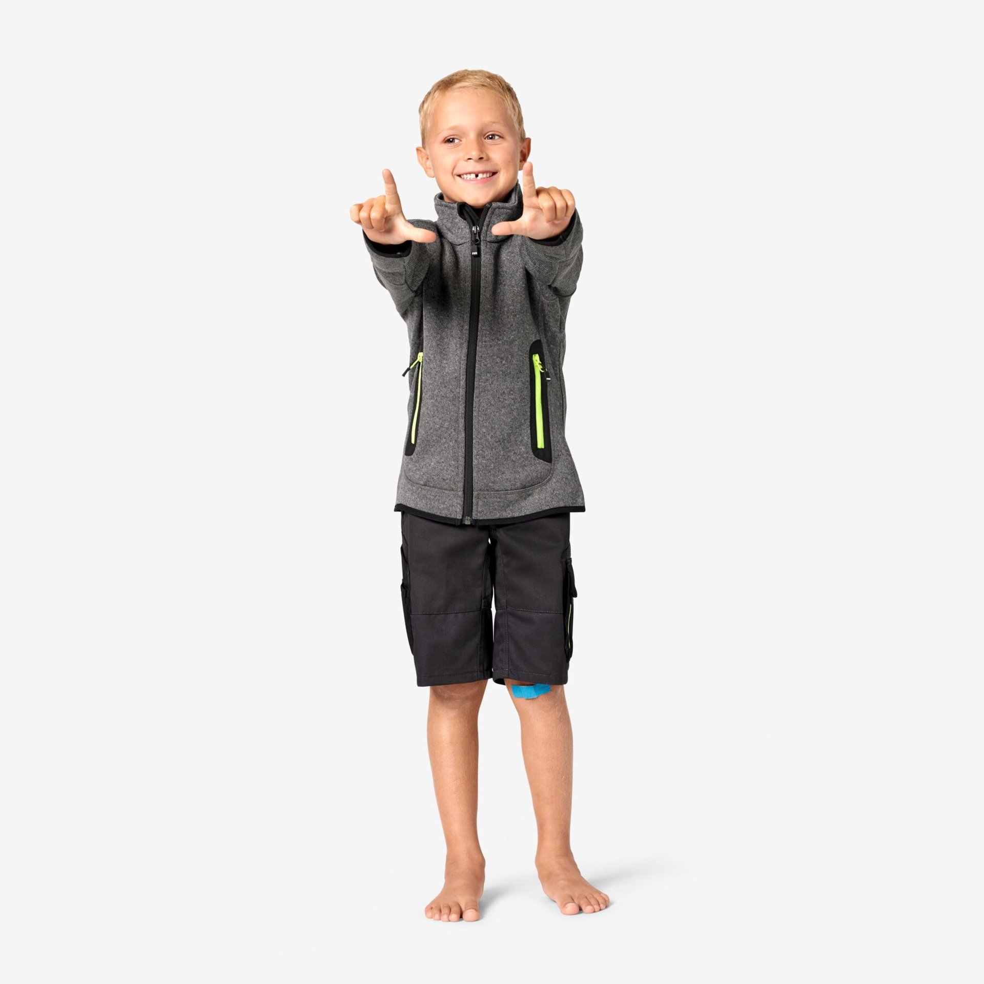 CHARLY Bermuda Kinder anthrazit-schwarz 110/116