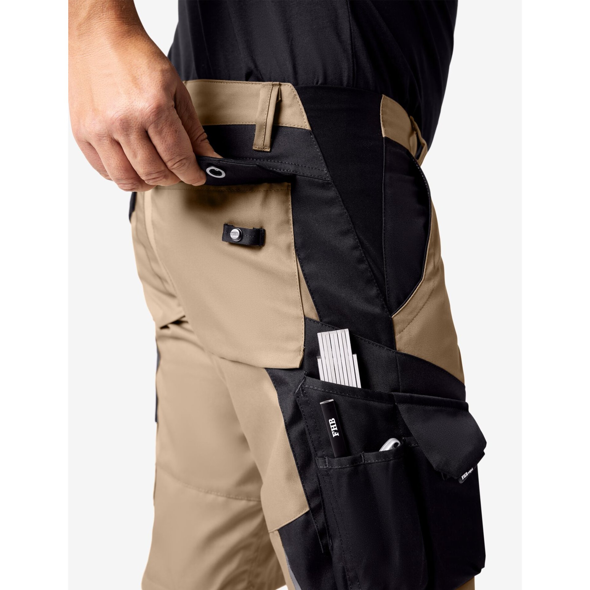 WULF Bermuda beige-schwarz 52