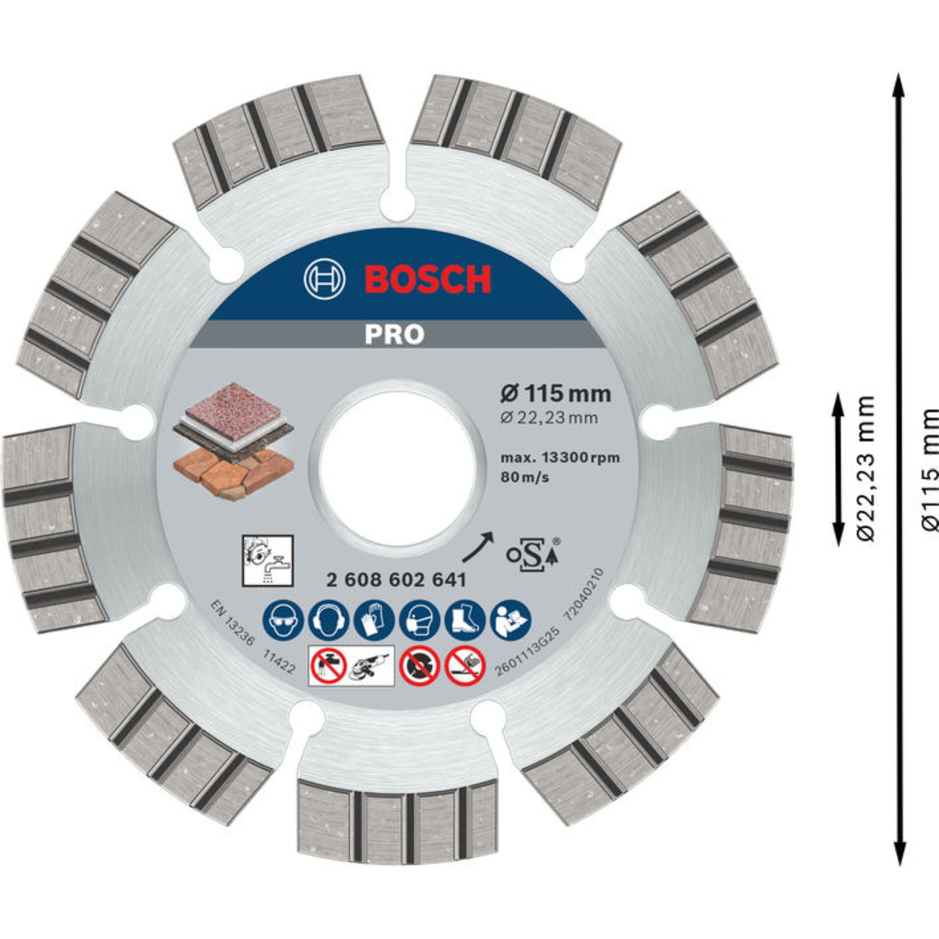 PRO Multi Material Diamanttrennscheibe, 115 x 22,23 x 2,2 mm