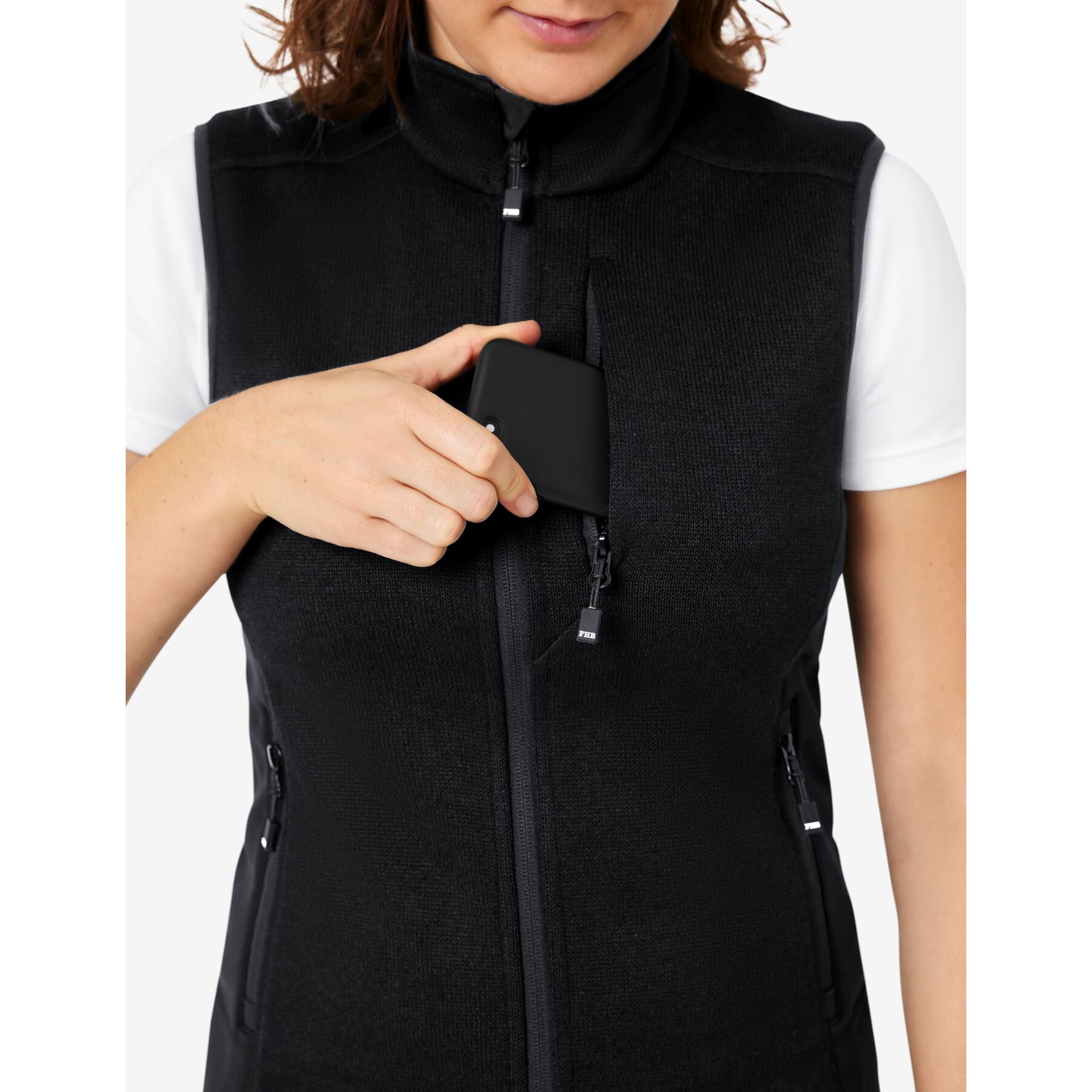 ELSA Strick-Fleece-Weste schwarz 2XL
