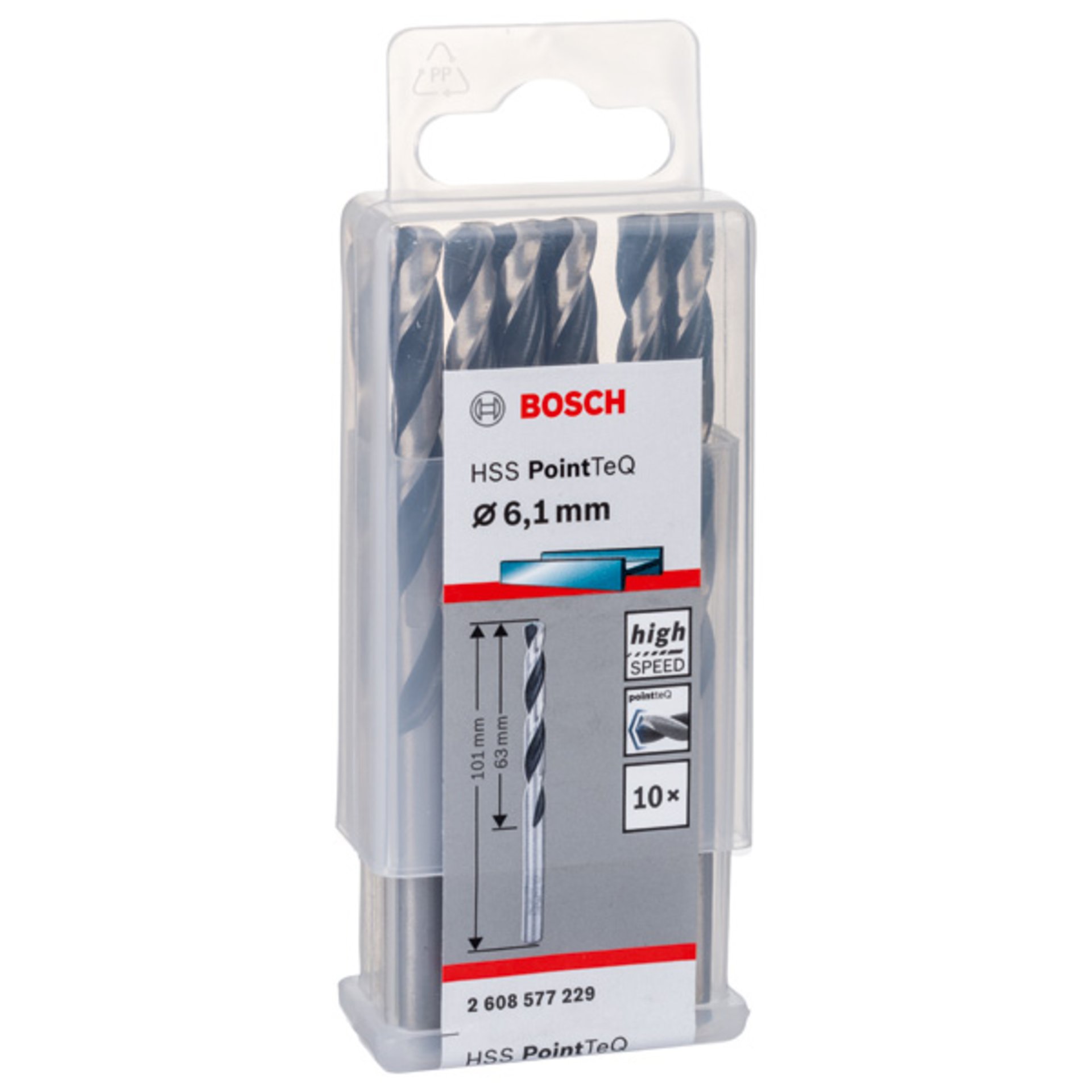 Metallspiralbohrer HSS PointTeQ, DIN 338, 6,1 mm, 10er-Pack