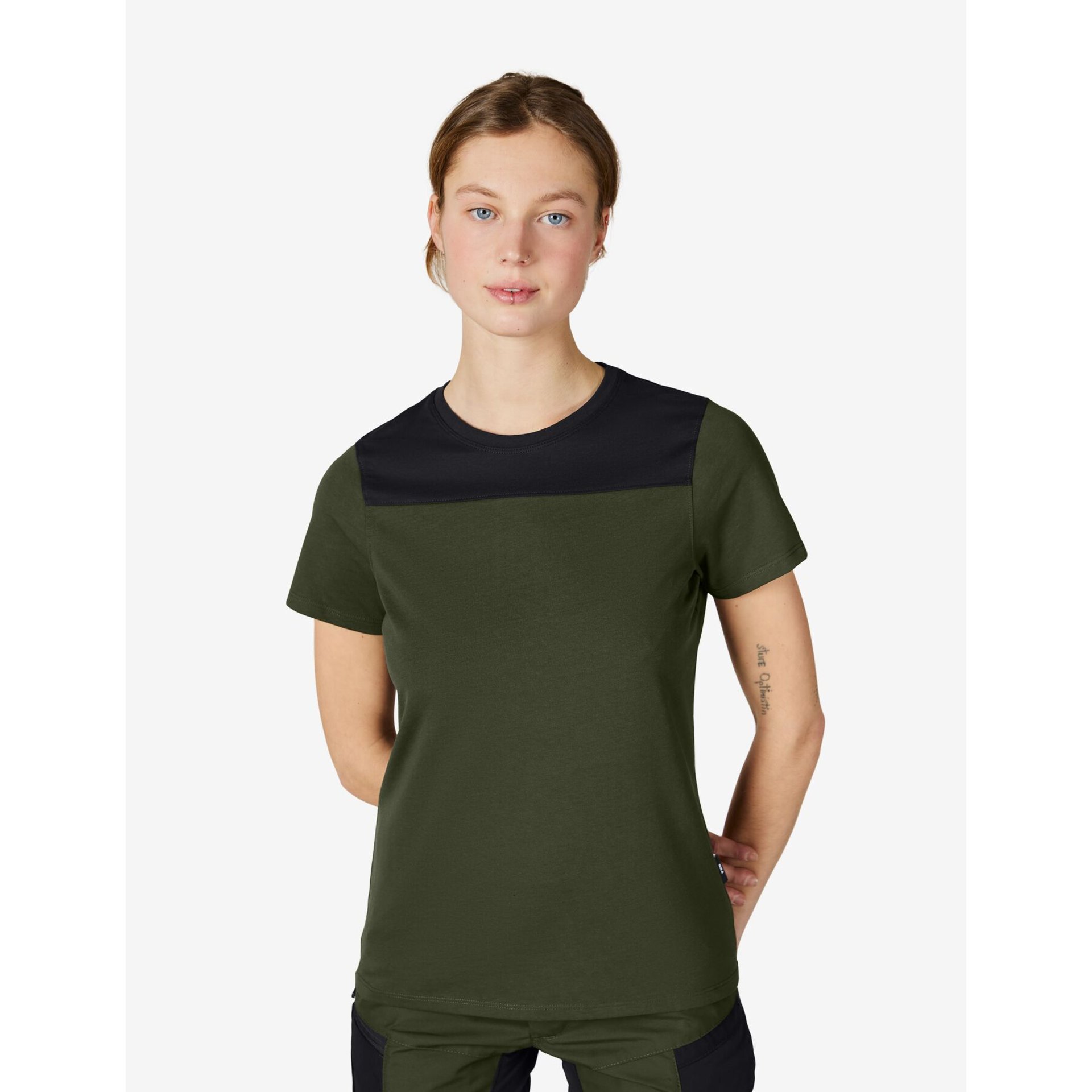 KIRA T-Shirt Damen oliv-schwarz M