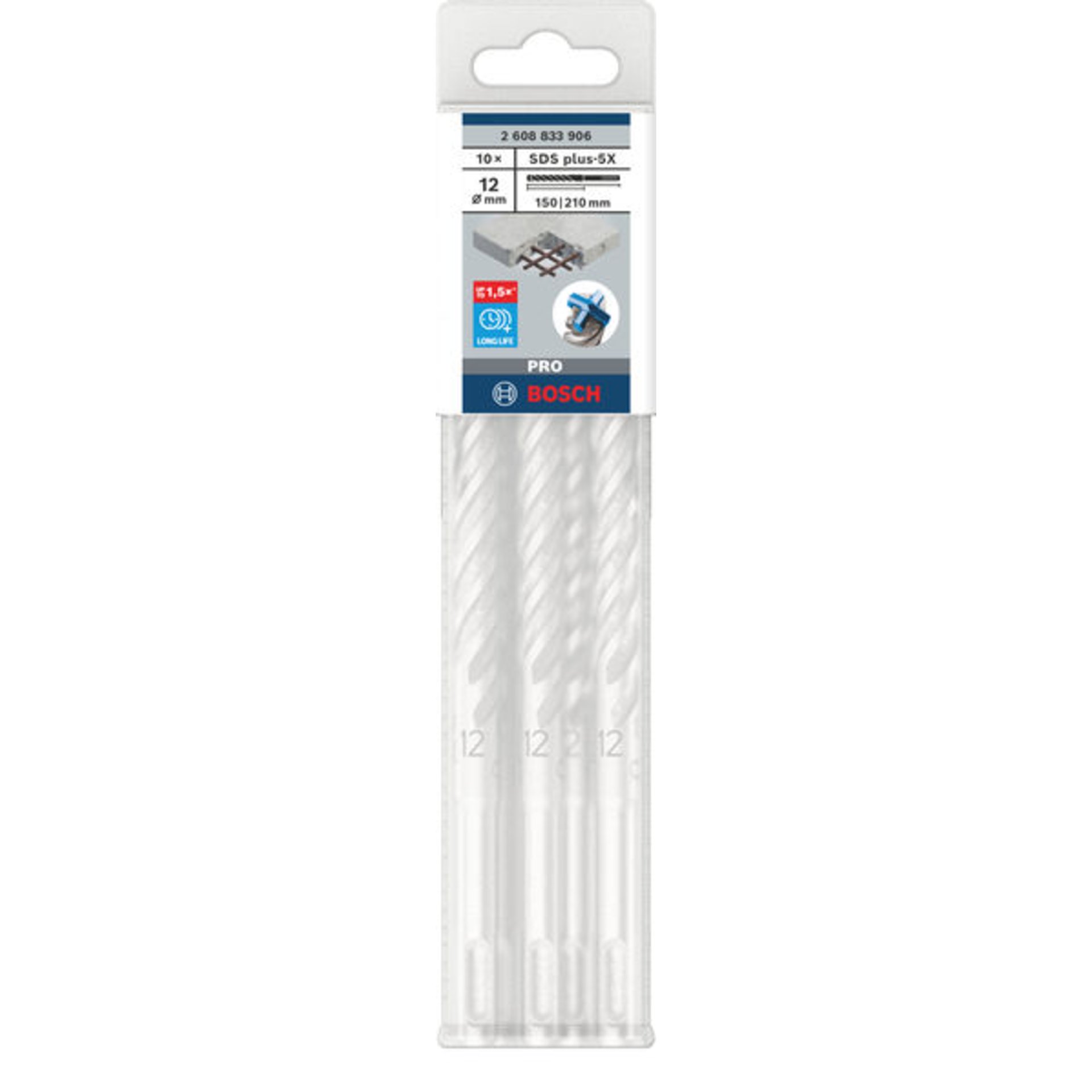 PRO SDS plus-5X Hammerbohrer, 12 x 150 x 210 mm, 10-tlg.