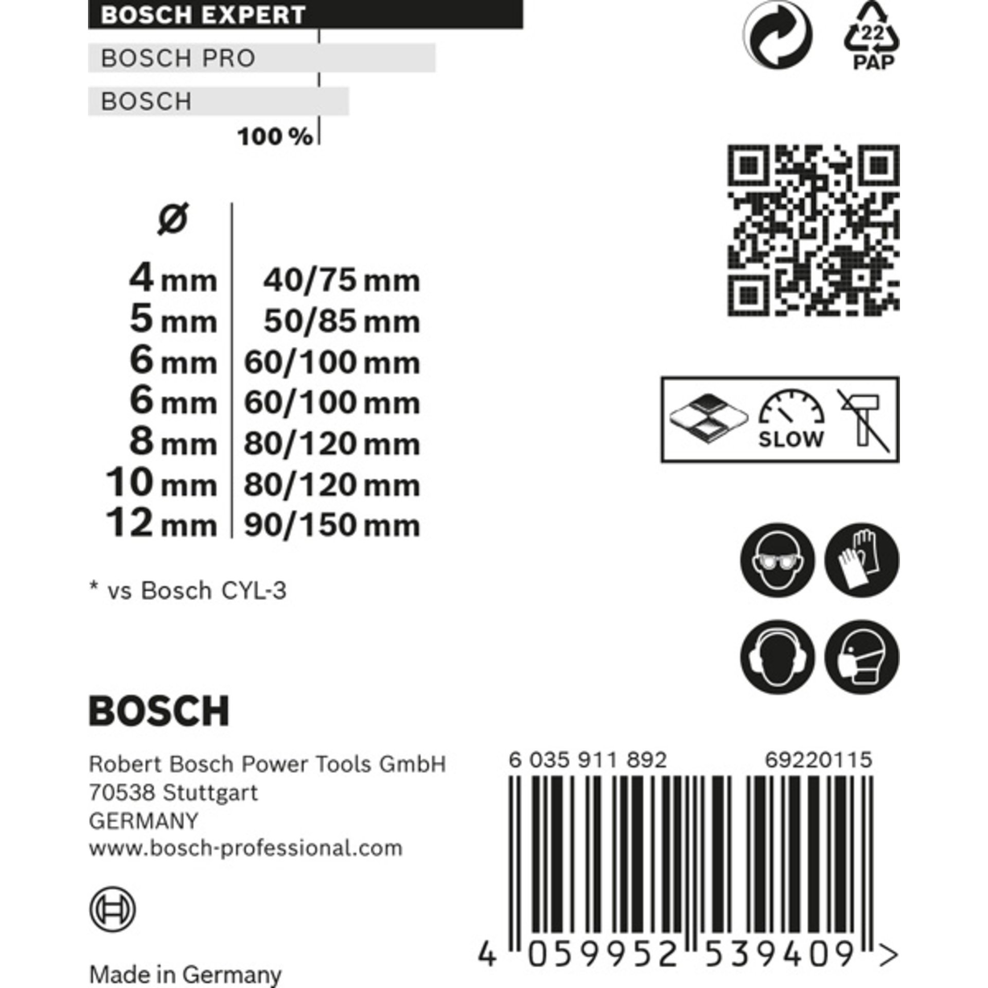 EXPERT MultiConstruction CYL-9 Bohrer-Set 4/5/6/6/8/10/12 mm, 7-tlg.