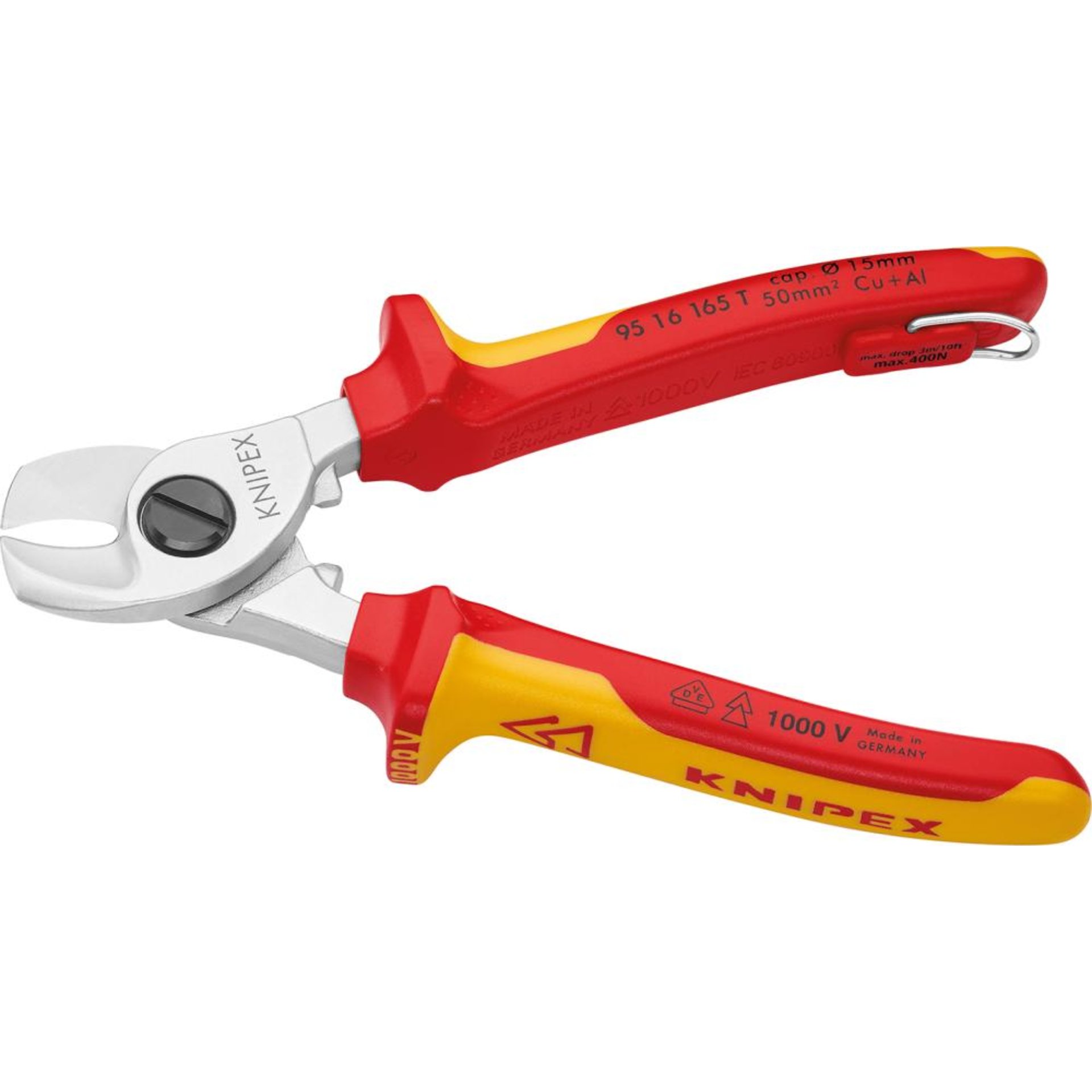 Kabelschere VDE 165mm m.Si-Öse Knipex