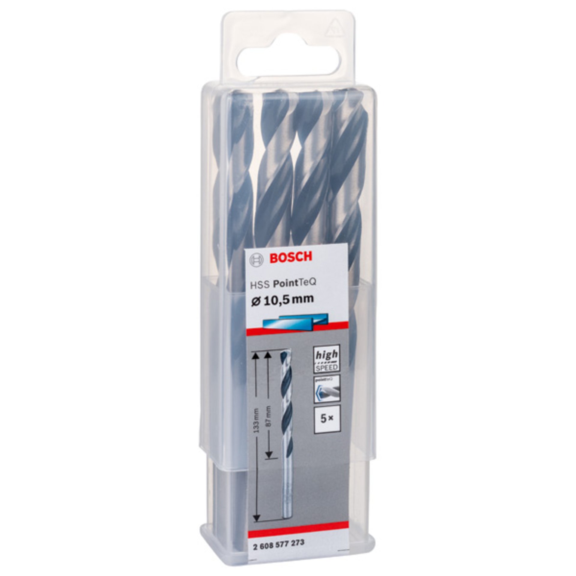 Metallspiralbohrer HSS PointTeQ, DIN 338, 10,5 mm, 5er-Pack