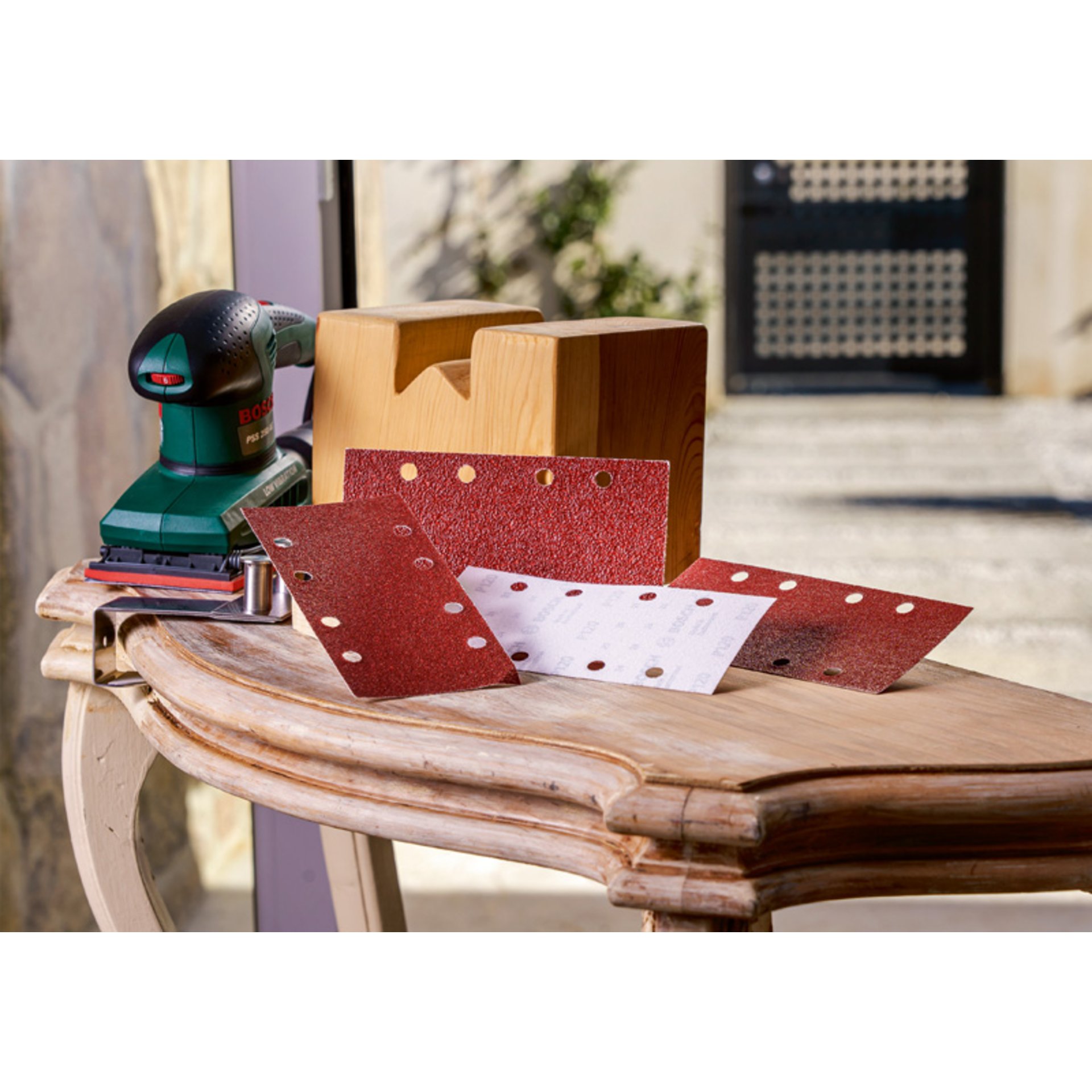 Schleifblatt-Set für Schwingschleifer, 25-teilig, 8 Löcher, 93 x 185 mm, 40-120