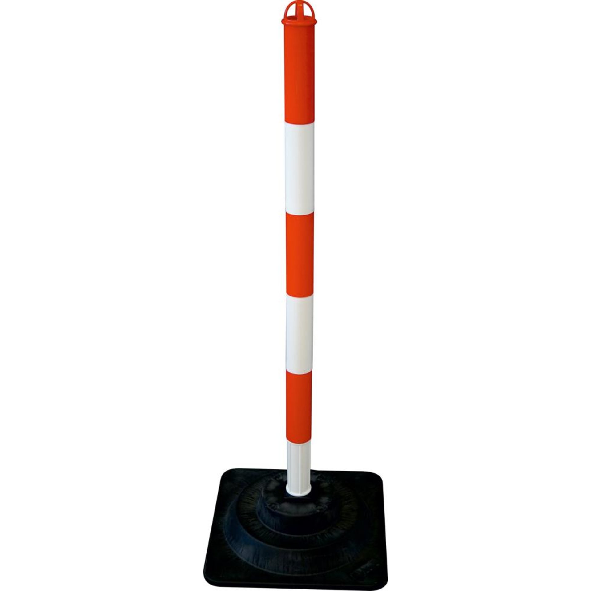 Kettenpfosten-Set EcoMax mit 10 m Absperrkette 3x rot/weiß, 3x weiß/rot,6x Hartgummifuß