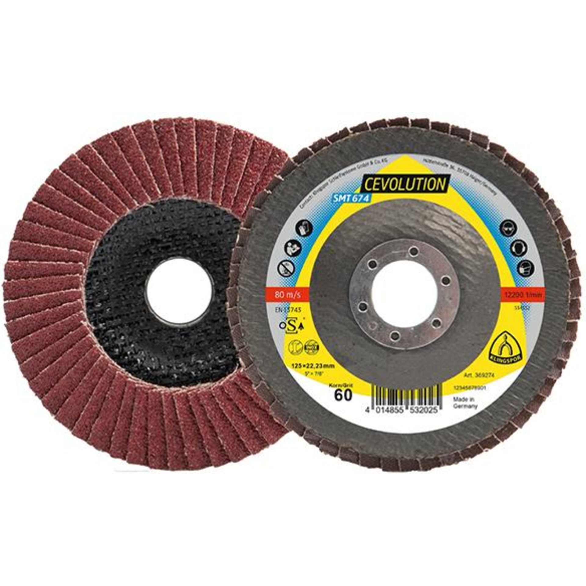 Fächerschleifsch. SMT 674125x22,23mm gewölbt K40 Keramikkorund K40 Klingspor