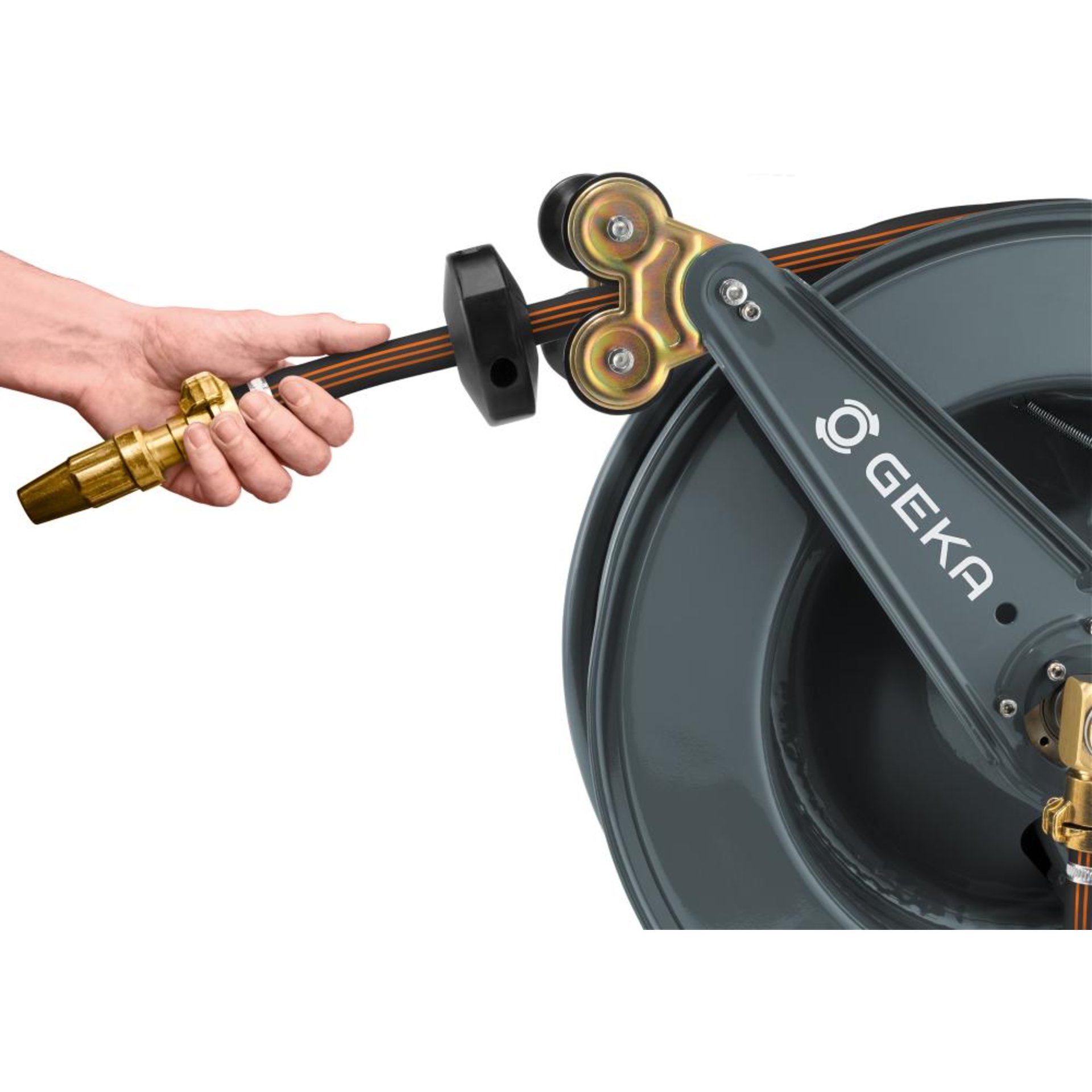GEKA plus automatischer Schlauchaufroller PA30GSKinkl 25m-EPDM-Schlauch EURO TRIX 3/4"& Arm.