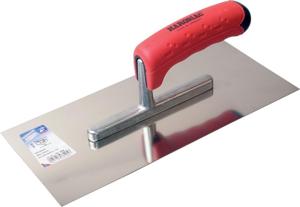 Glättekelle m. Soft-Griffohne Zahnung, rostfrei