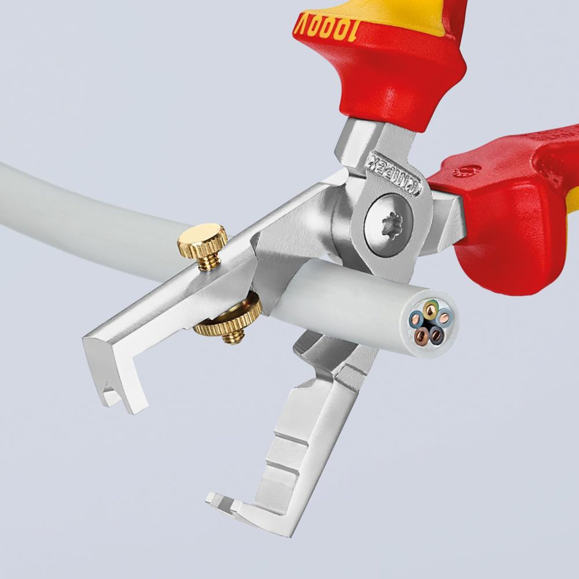 Abisolier-/Kabelschere VDE mit Mehrkomponenten-Griffen 180mm qmm KNIPEX
