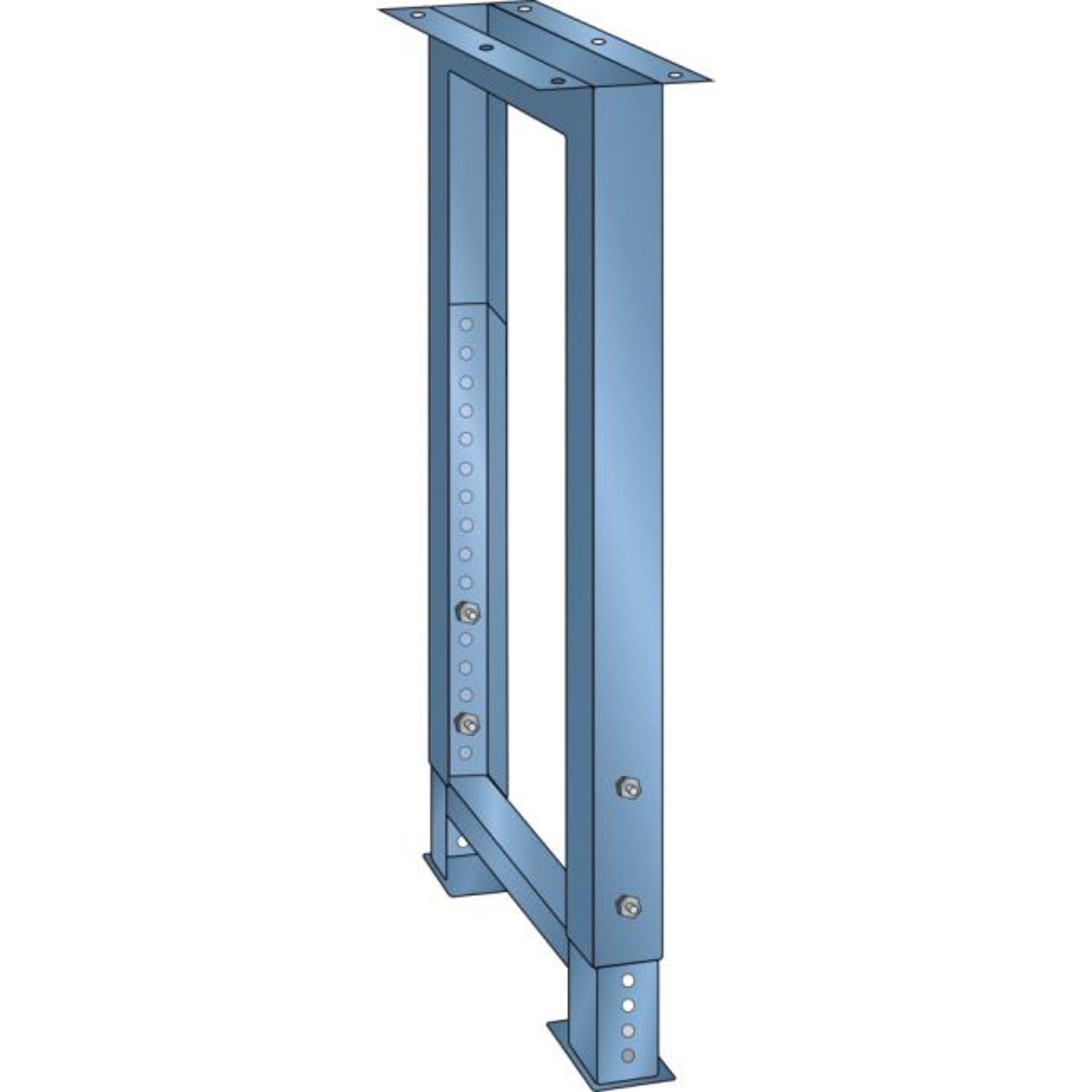 Werkbankfuß RAL 5012 Höhe 700-1050mm für Plattentiefe 750 mm Tragkraft 400kg LISTA