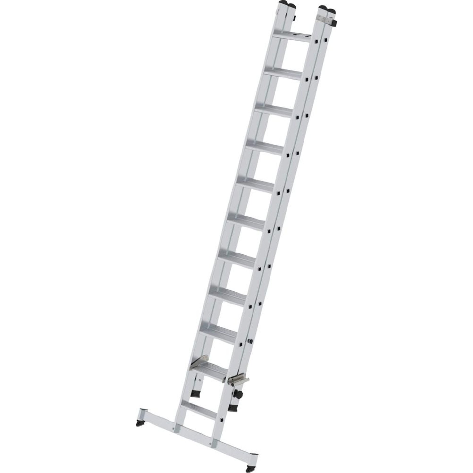 Alu-Schiebeleiter 1x11 + 1x10 Stufen Leiterlange 3,30m eingef.Arbeitshohe bis 6,20 m