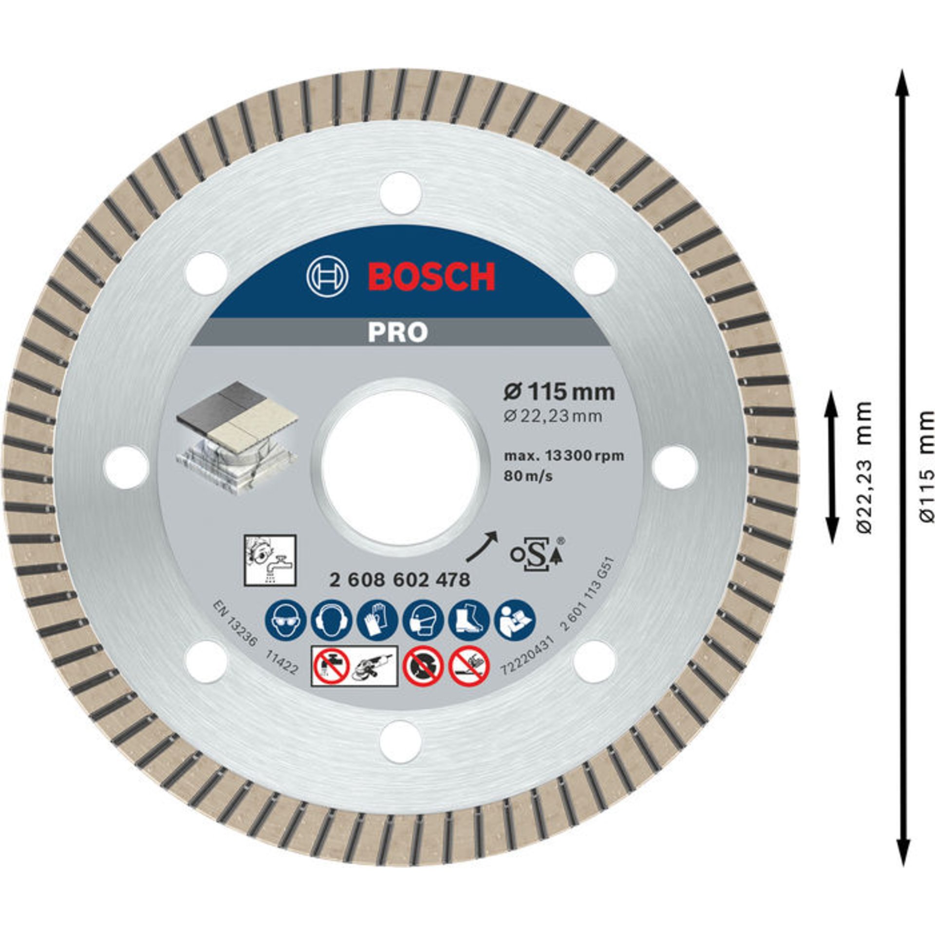 PRO Ceramic Diamanttrennscheibe, 115 x 22,23 mm