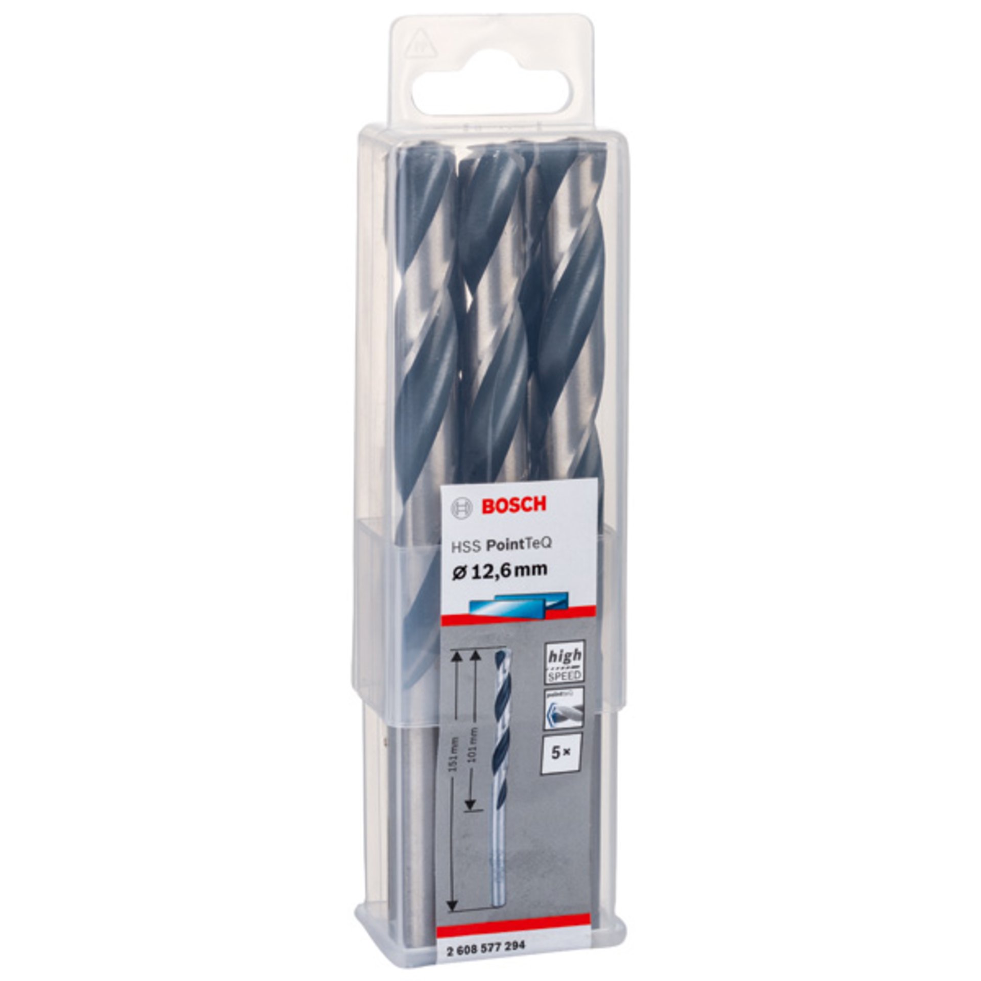 Metallspiralbohrer HSS PointTeQ, DIN 338, 12,6 mm, 5er-Pack