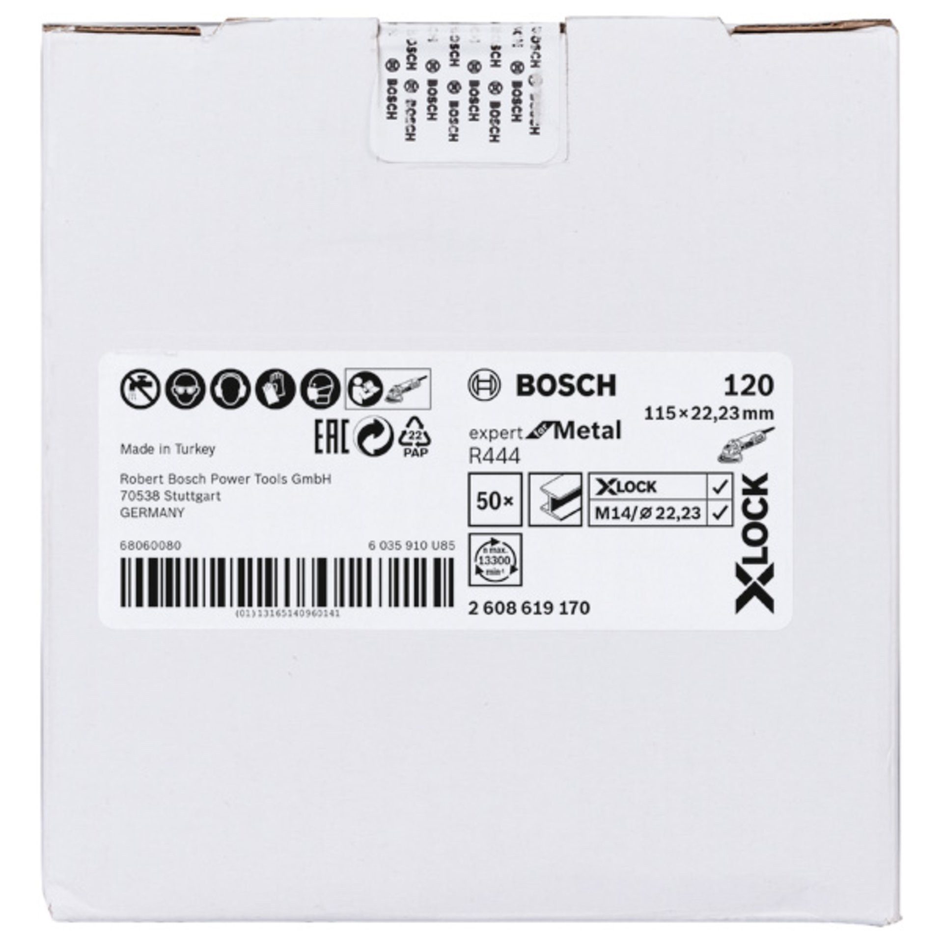 X-LOCK Fiberschleifscheibe, Ø115 mm, K 120, R444, Expert for Metal, 1 Stk.