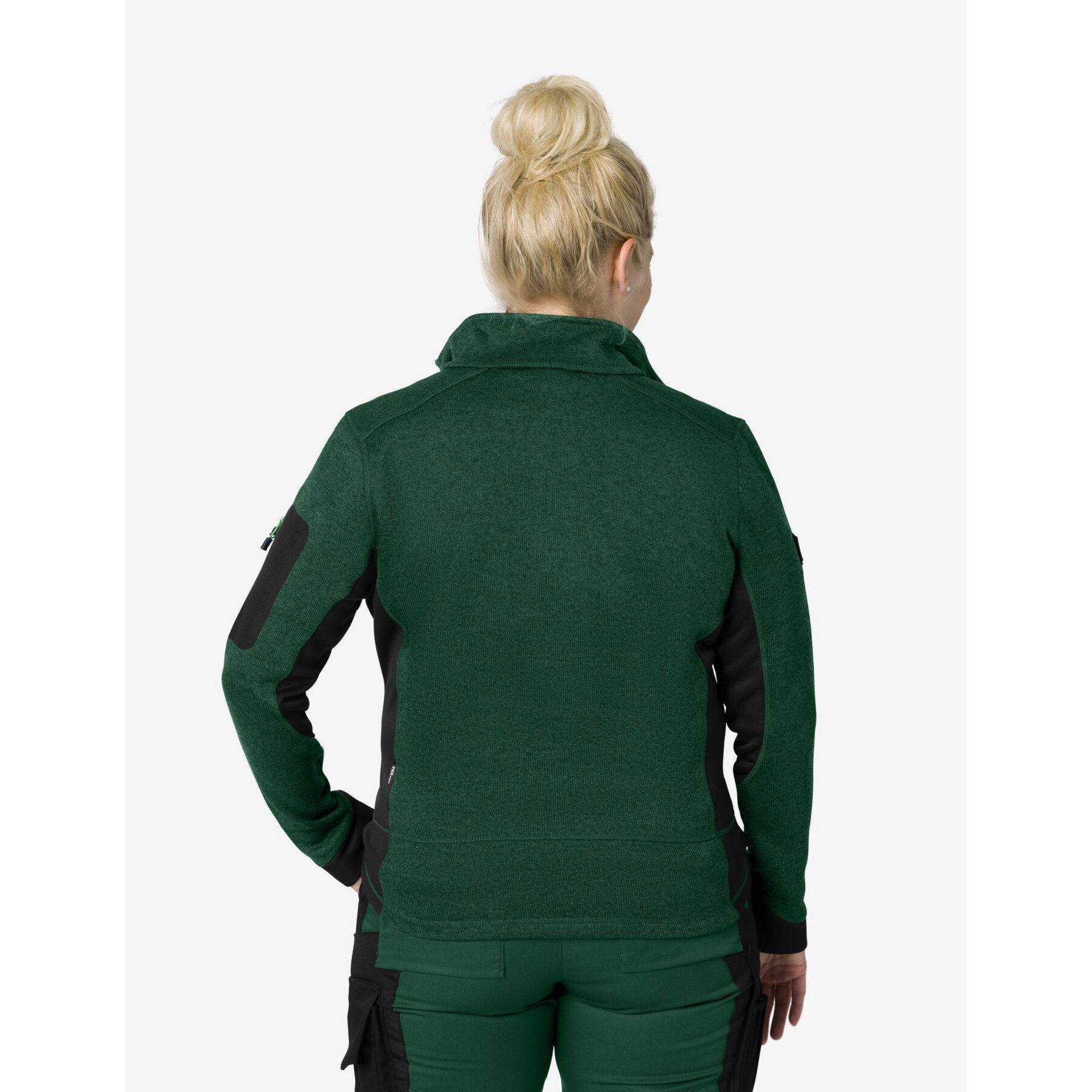 MARIEKE Strick-Fleece-Jacke Damen grün-schwarz 3XL