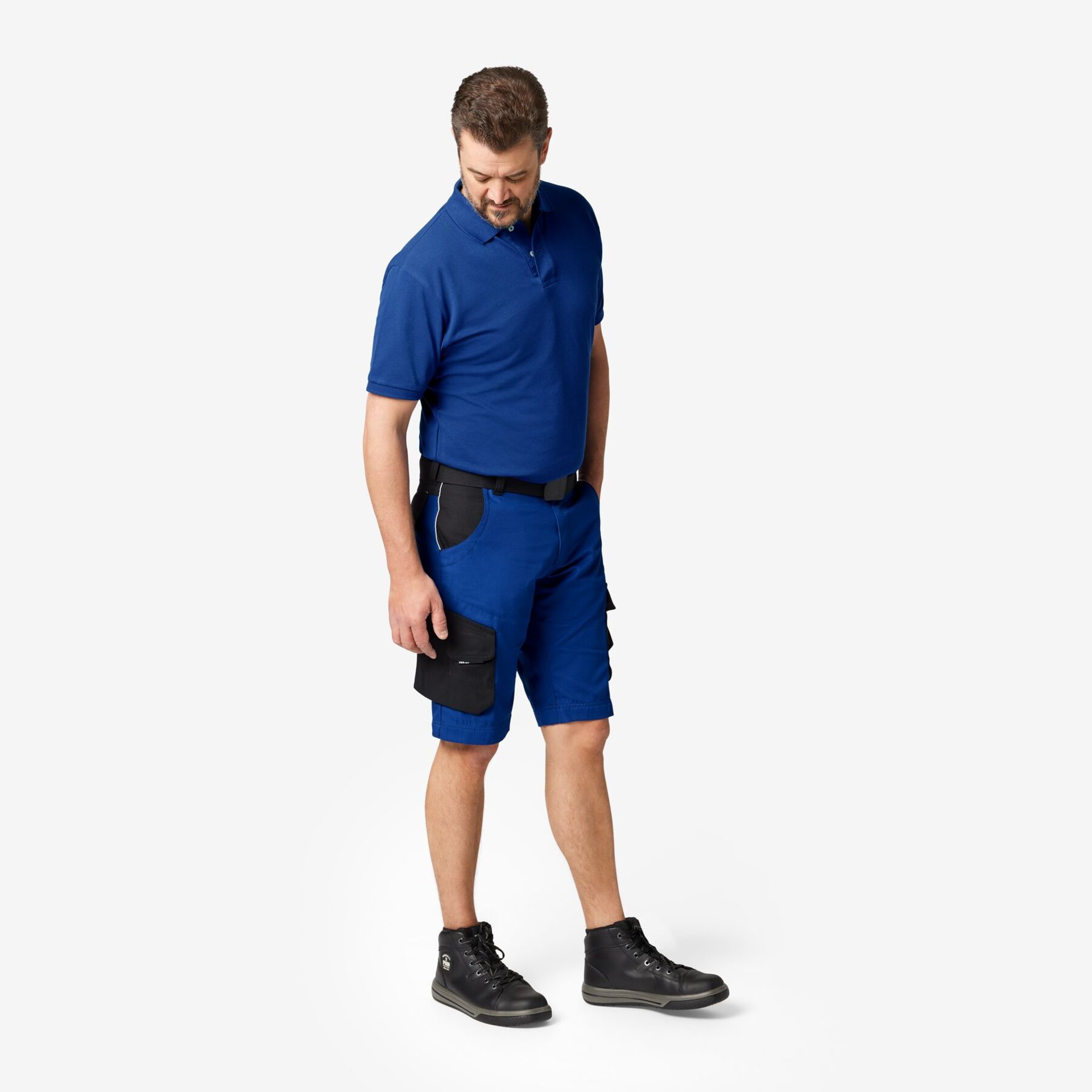 THEO Bermuda kurze Arbeitshose royalblau-schwarz Gr. 46
