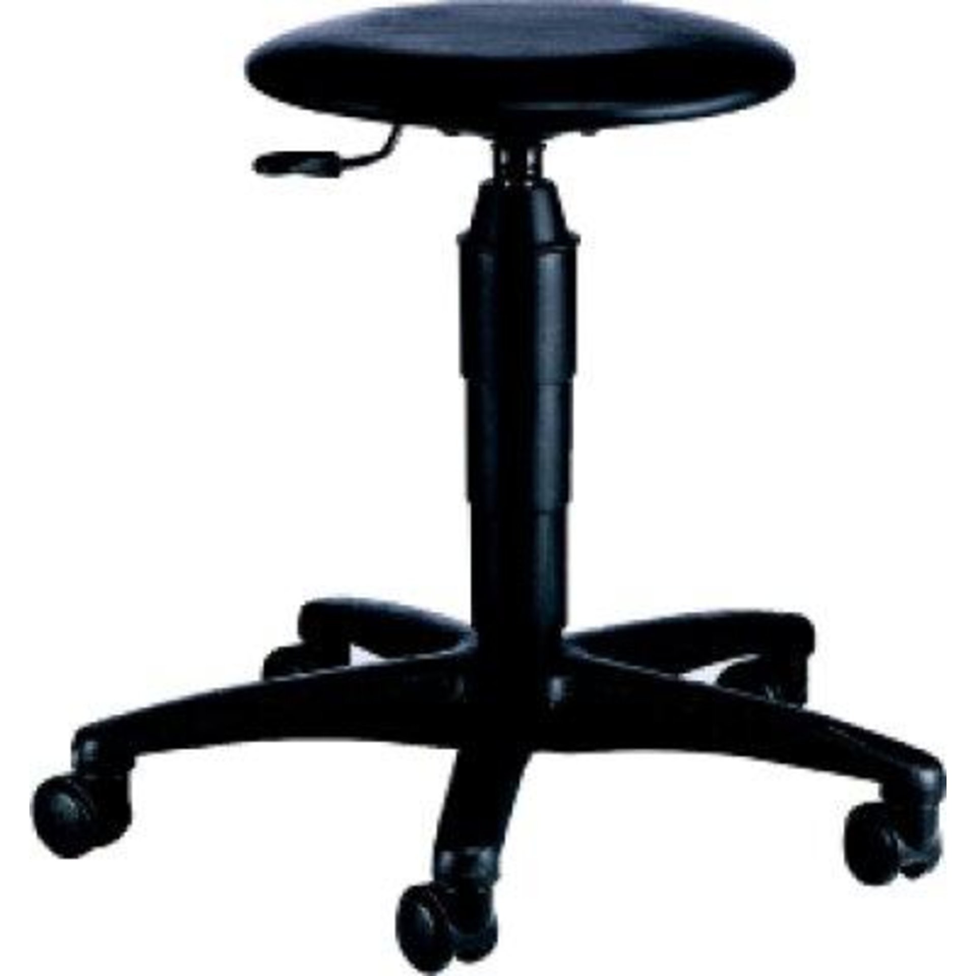 Drehhocker TEC 60 Kunstledersitz schwarz Sitzhöhe 400-530 mm mit Rollen