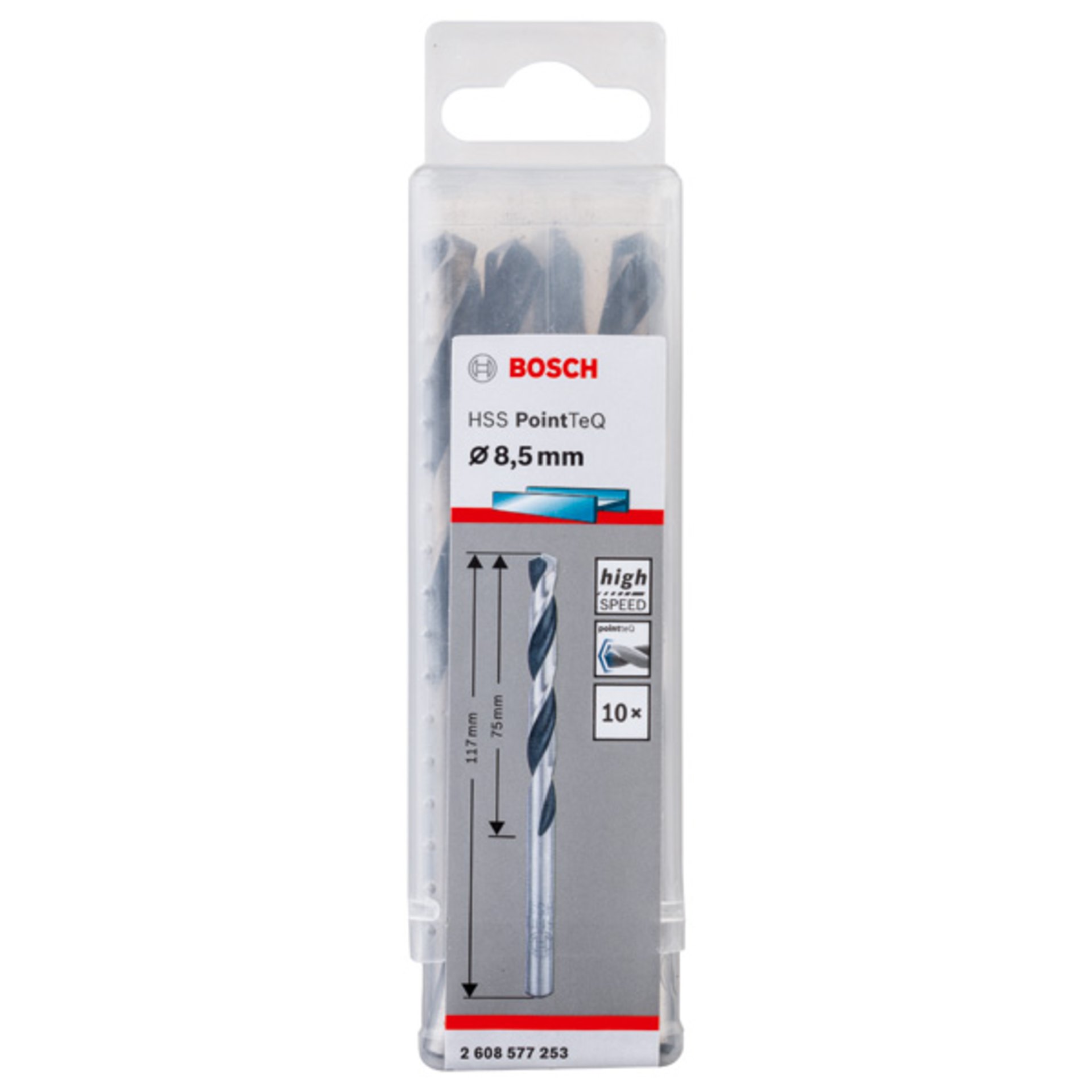 Metallspiralbohrer HSS PointTeQ, DIN 338, 8,5 mm, 10er-Pack