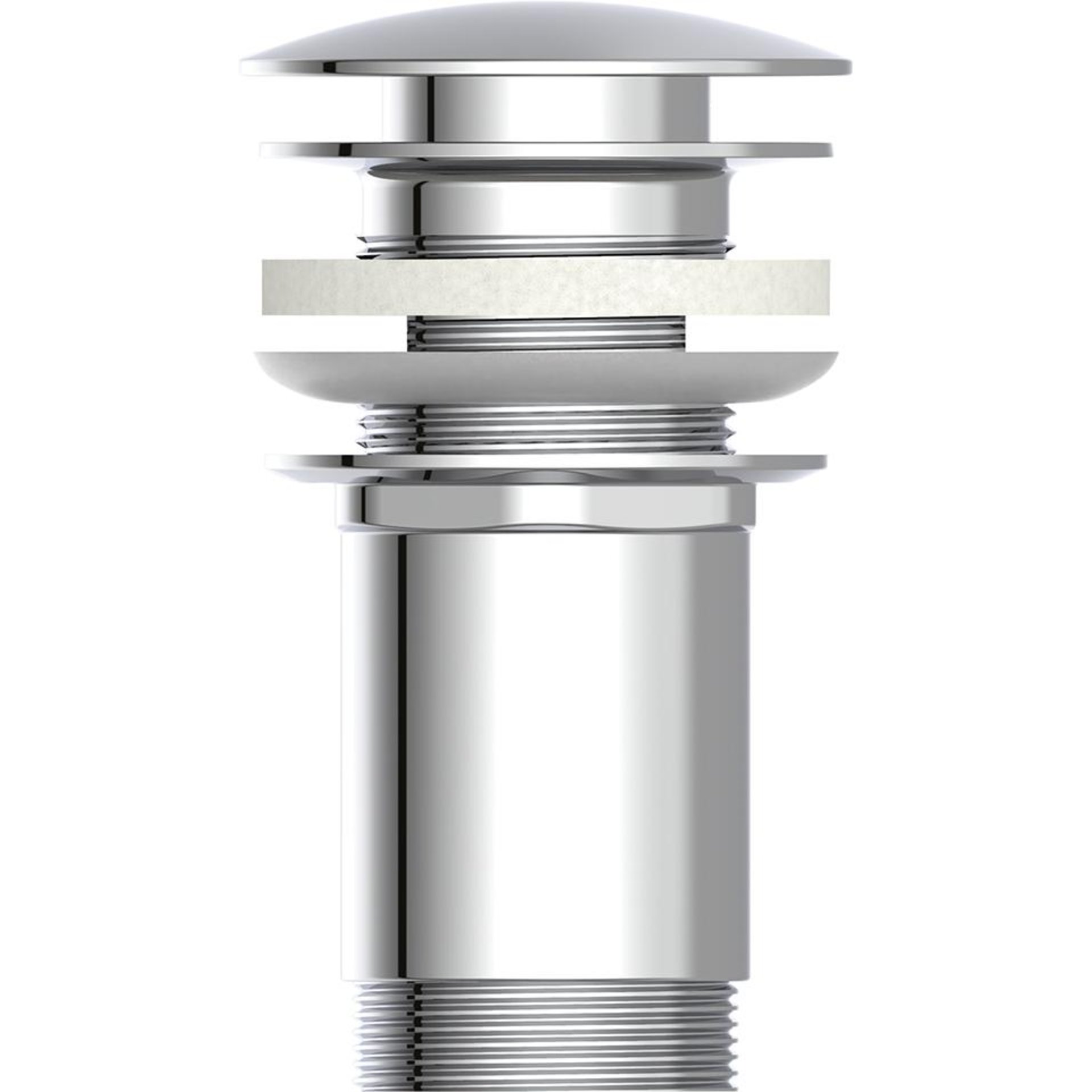 Druckknopf-Ablaufventil mit Überlauf, Chrom, 1 1/4"