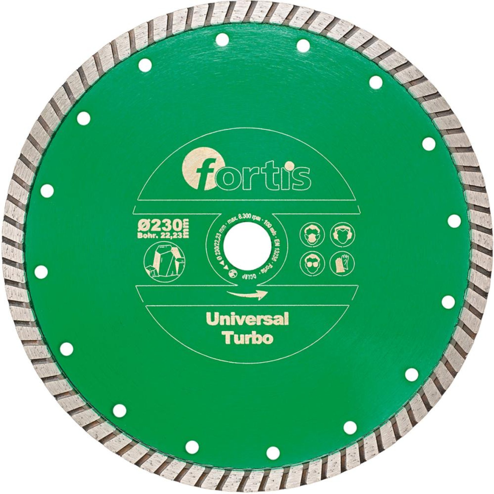 Diamant-Trennscheibe Universal Turbo Ø 180 mm turbosegmentiert 10 mm Bohrung 22,2 mm FORTIS