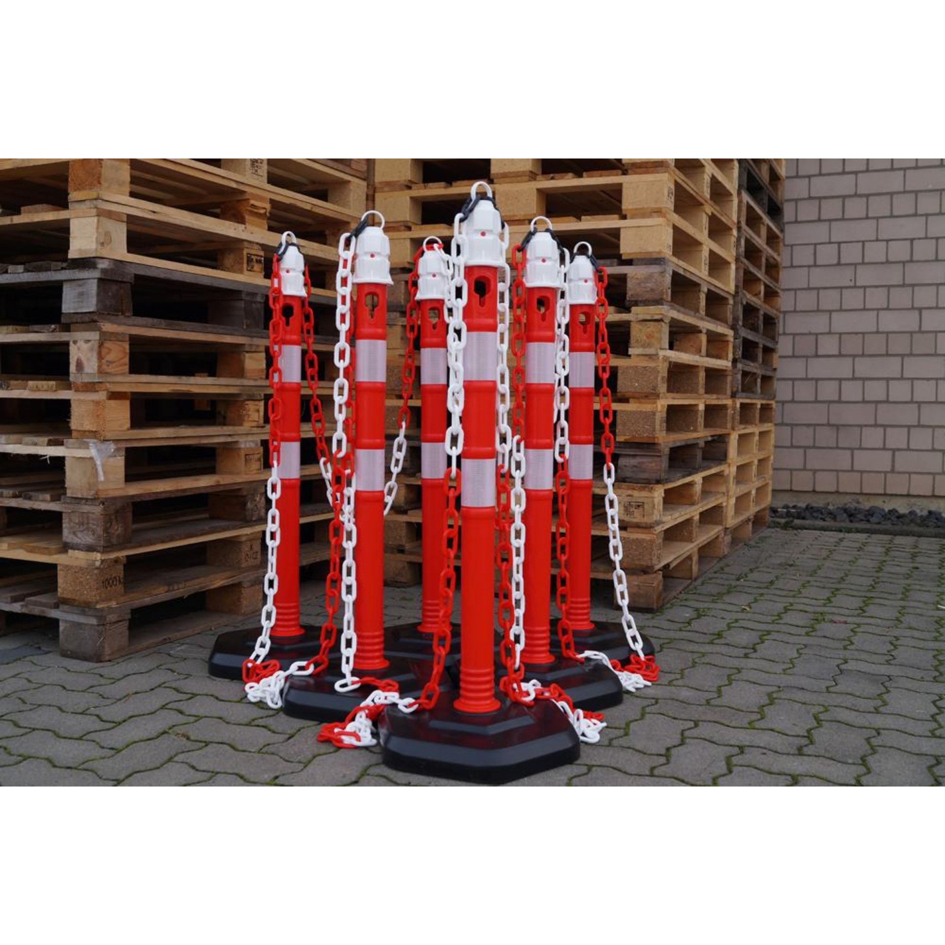 Kettenpfosten, r/w, 1000mm, Ø 63mm