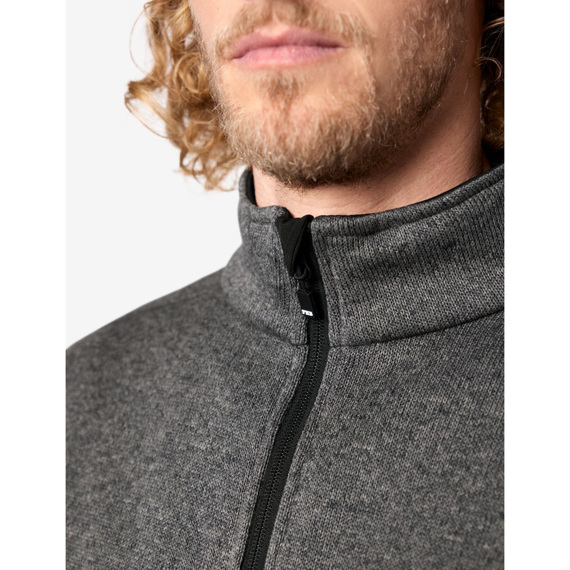 CHRISTOPH Strick-Fleece-Jacke Herren anthrazit-schwarz 2XL