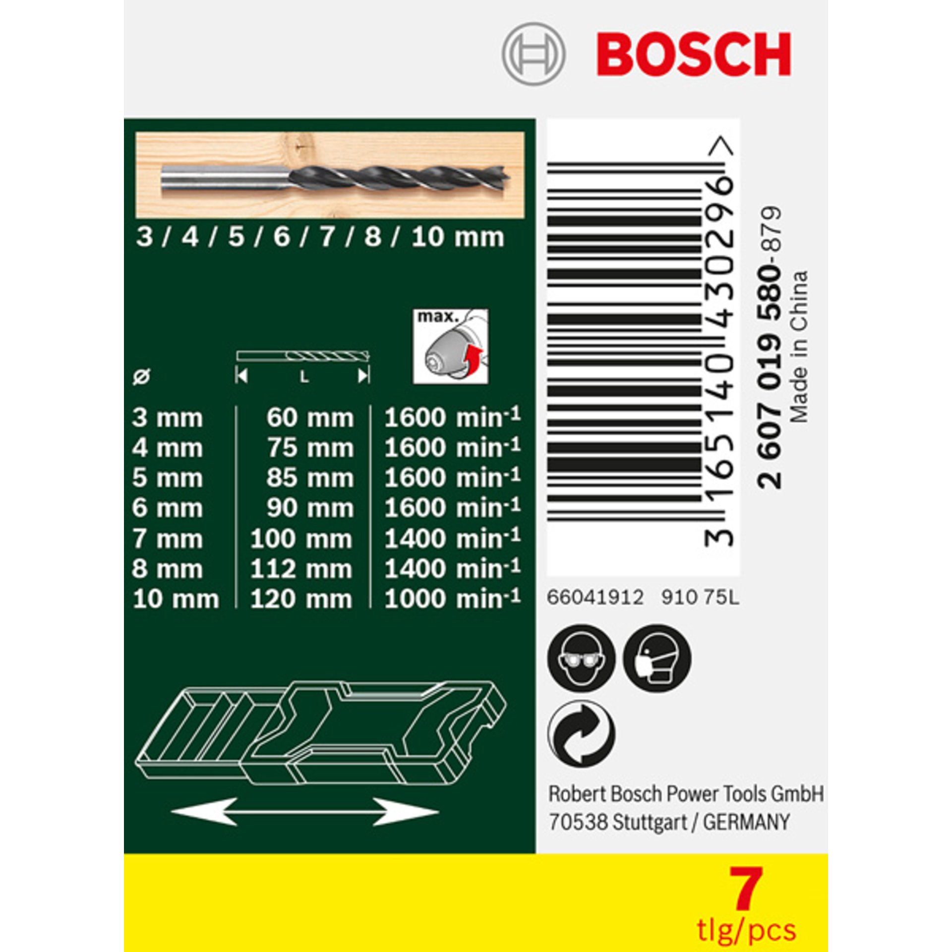 Mini-X-Line-Holzbohrer-Set, 7-teilig
