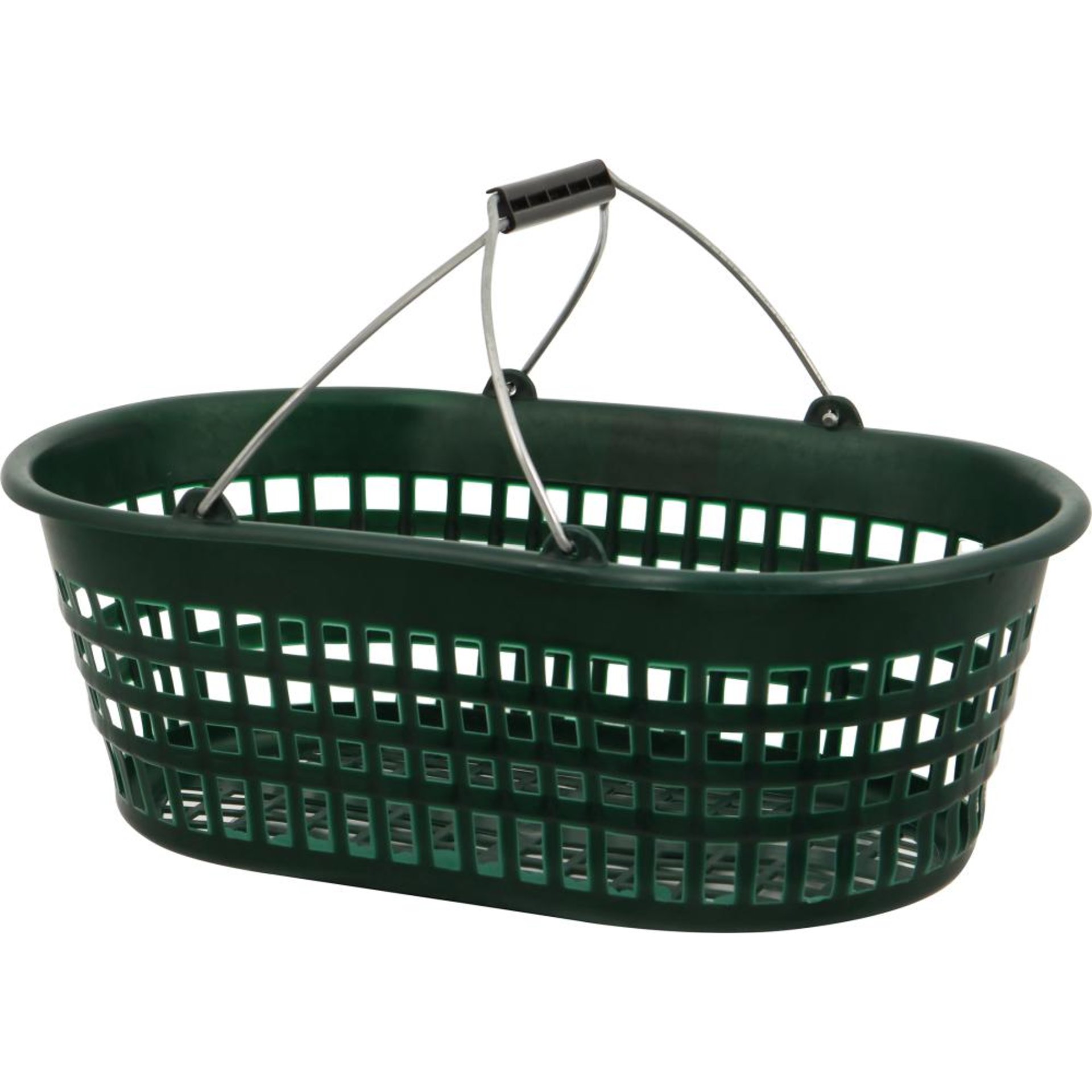 Gartenkorb 15 kg, grün, oval mit Doppelklappbügel