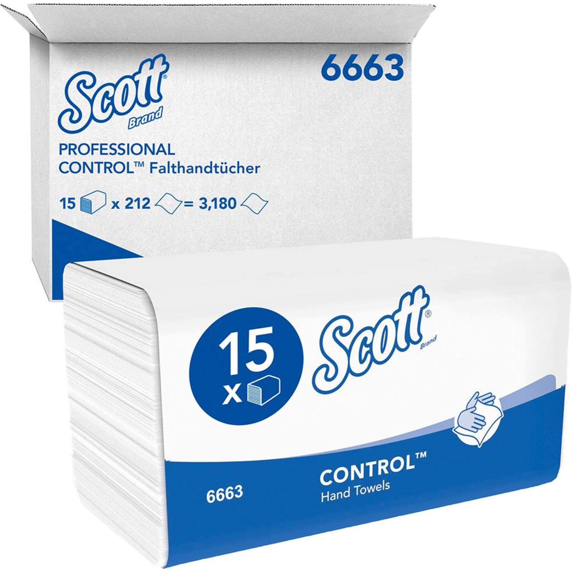 SCOTT Performance Handt. 1lag weiß Krt. a 3180 Tü.