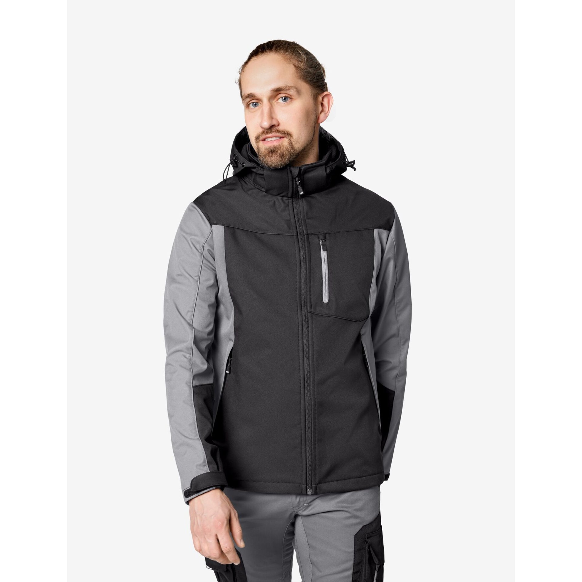 JANNIK Softshell-Jacke grau-schwarz 3XL