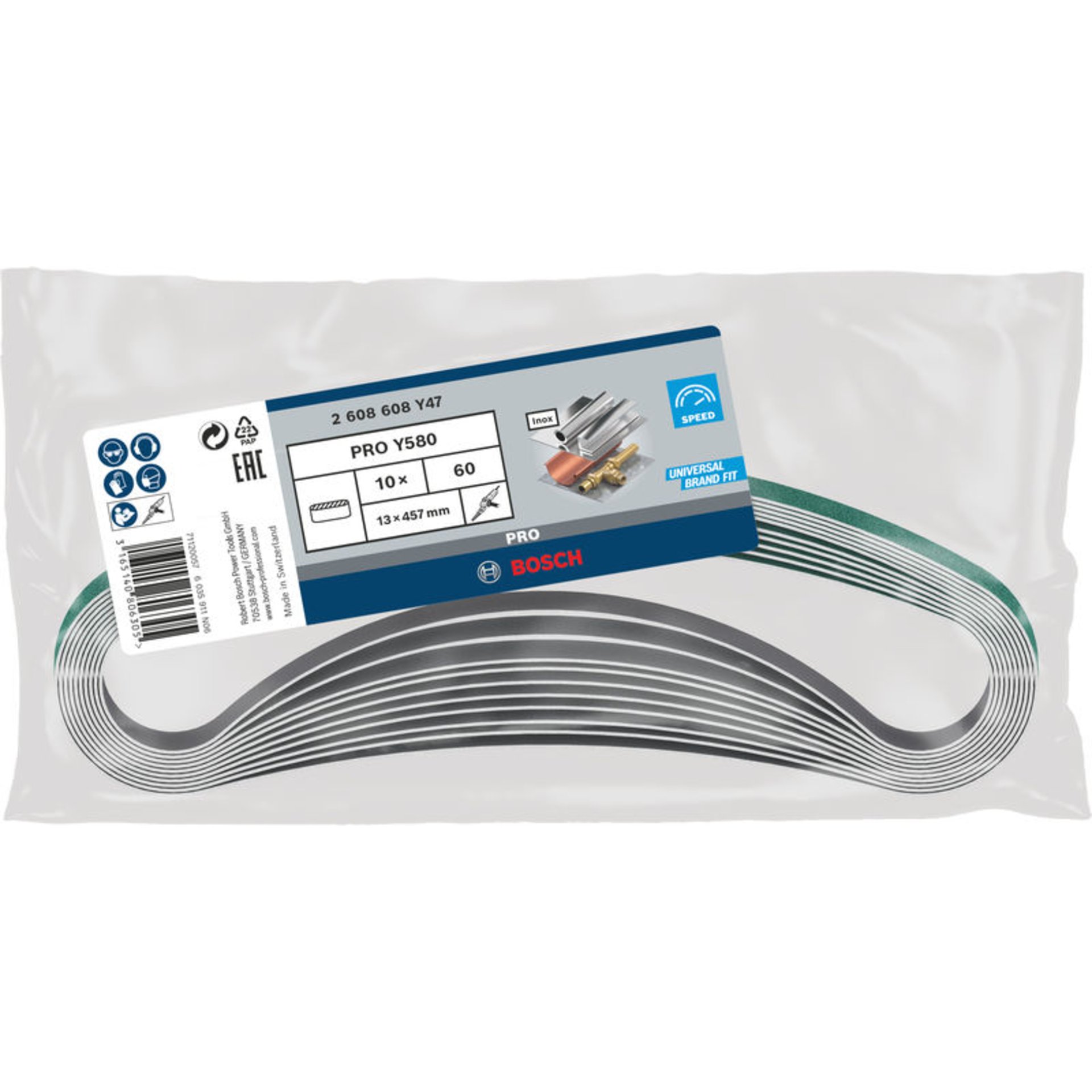 PRO Y580 Schleifband, 13 x 457 mm, 60, 10-tlg.