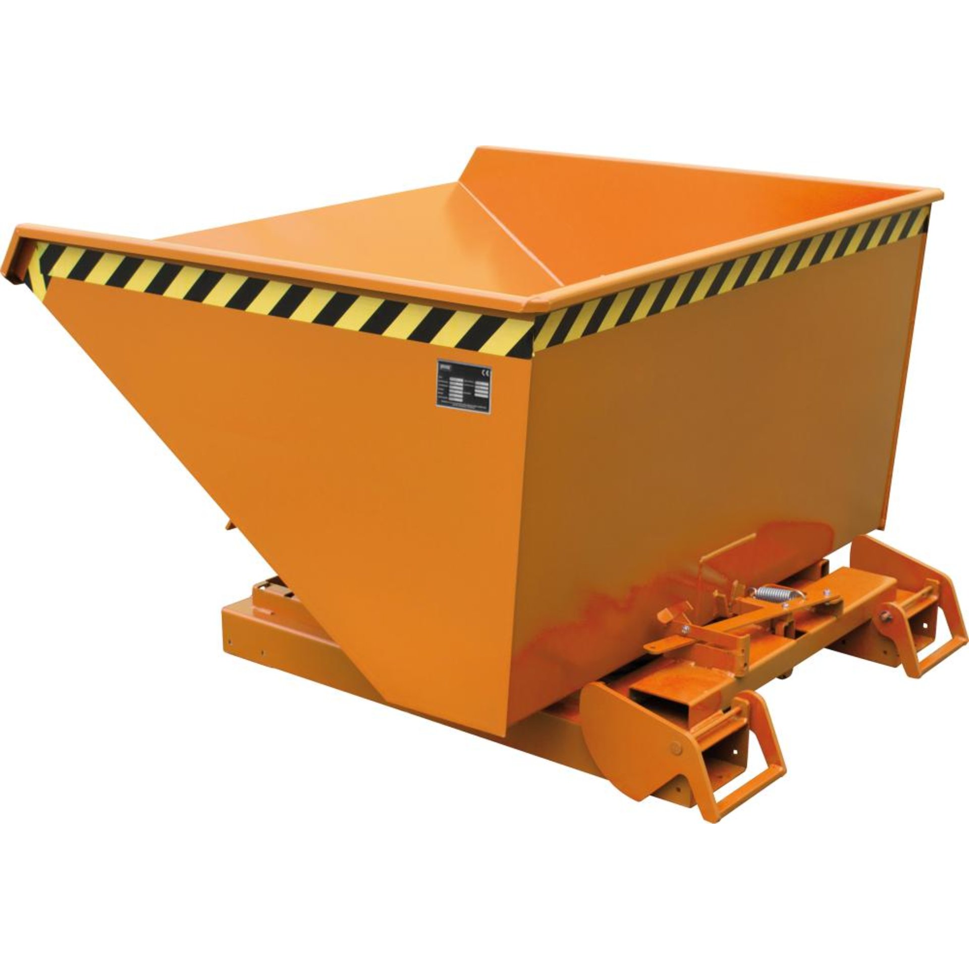 Kippbehälter 4A 1200 l B1095xT1920xH1125 mm RAL2000 Tragkraft 1500kg mit Abrollsystem