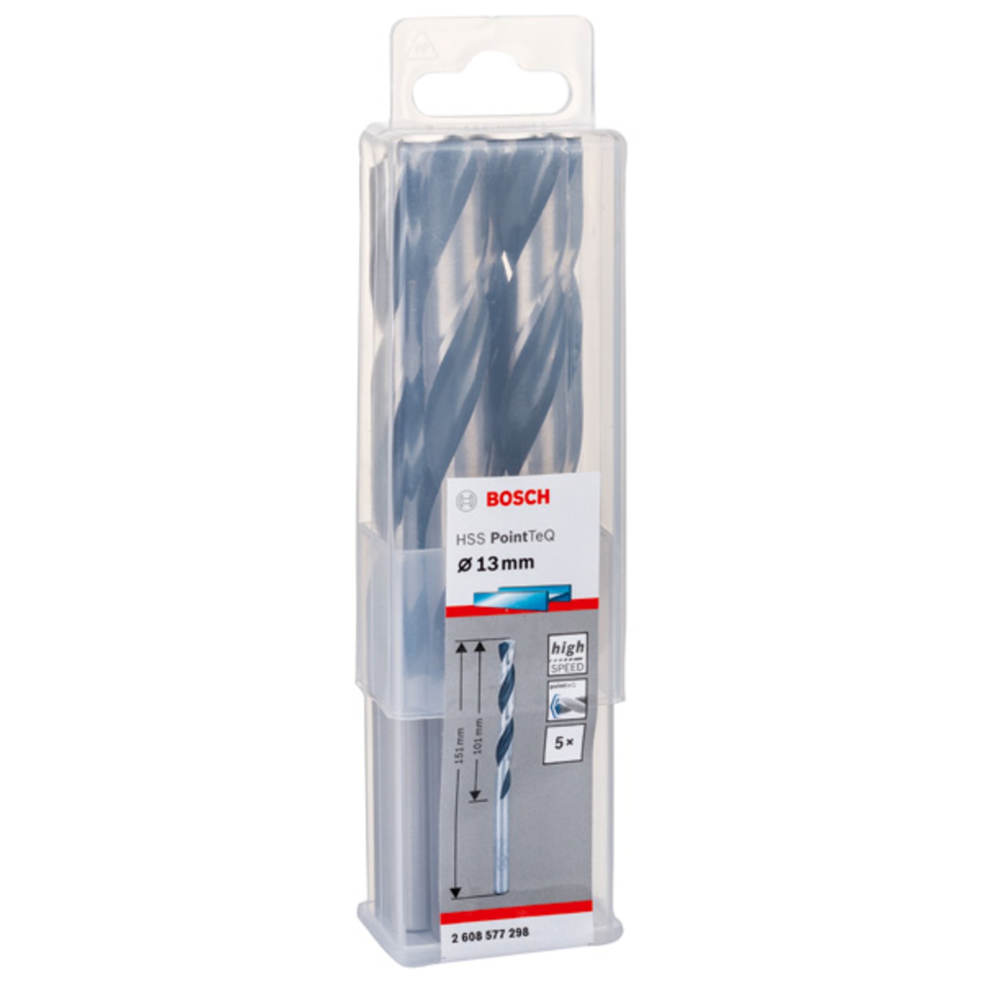 Metallspiralbohrer HSS PointTeQ, DIN 338, 13,0 mm, 5er-Pack