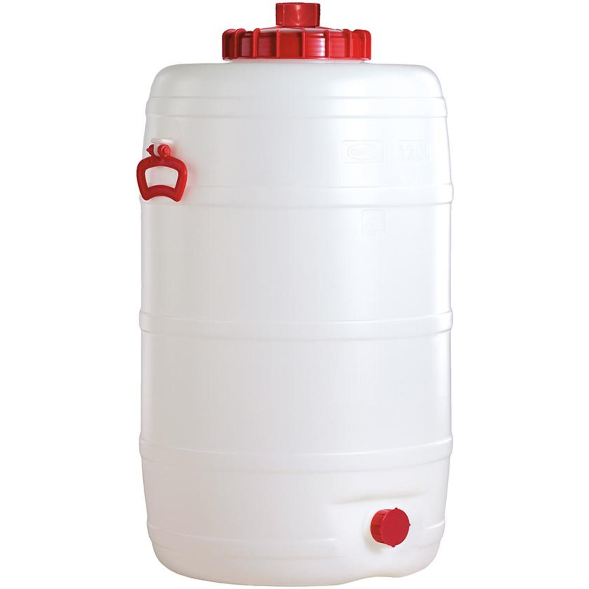 Fass 125 l H 843 mm D 486 mm weiß