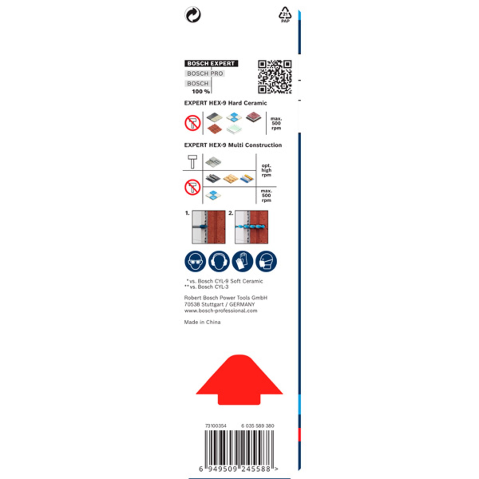 EXPERT HEX-9 Hard Ceramic und HEX-9 Multi Construction Bohrer-Set, 8 mm, 2-tlg